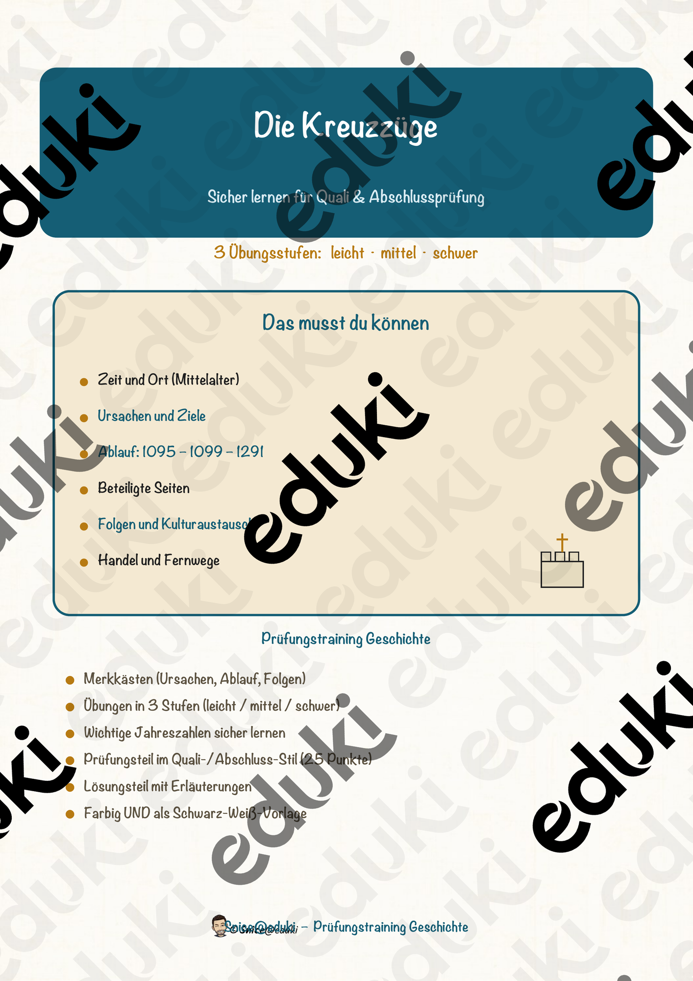 Die Kreuzzüge – Prüfungstraining Geschichte (Klasse 8)