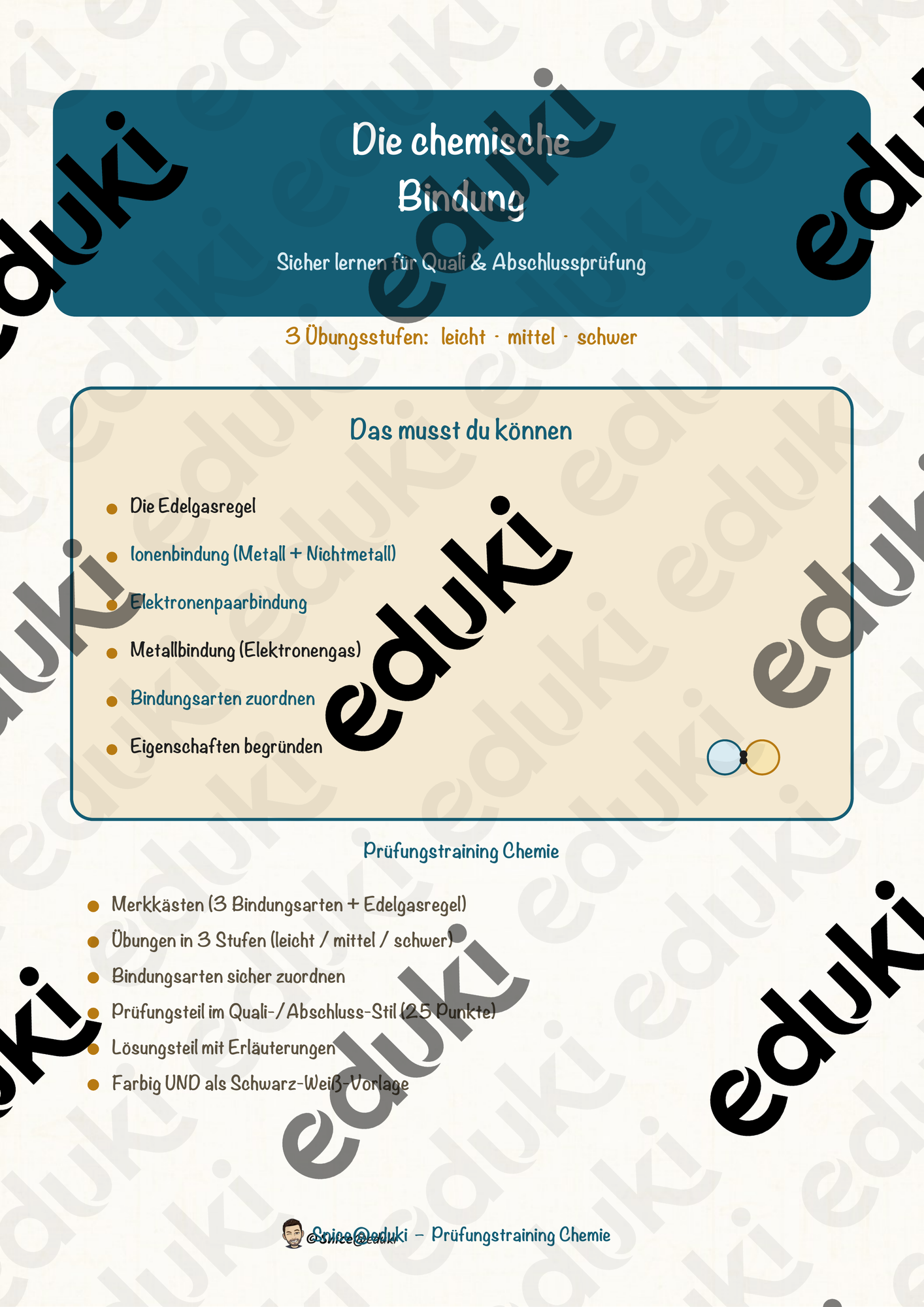Die chemische Bindung – Prüfungstraining Chemie (Klasse 9)