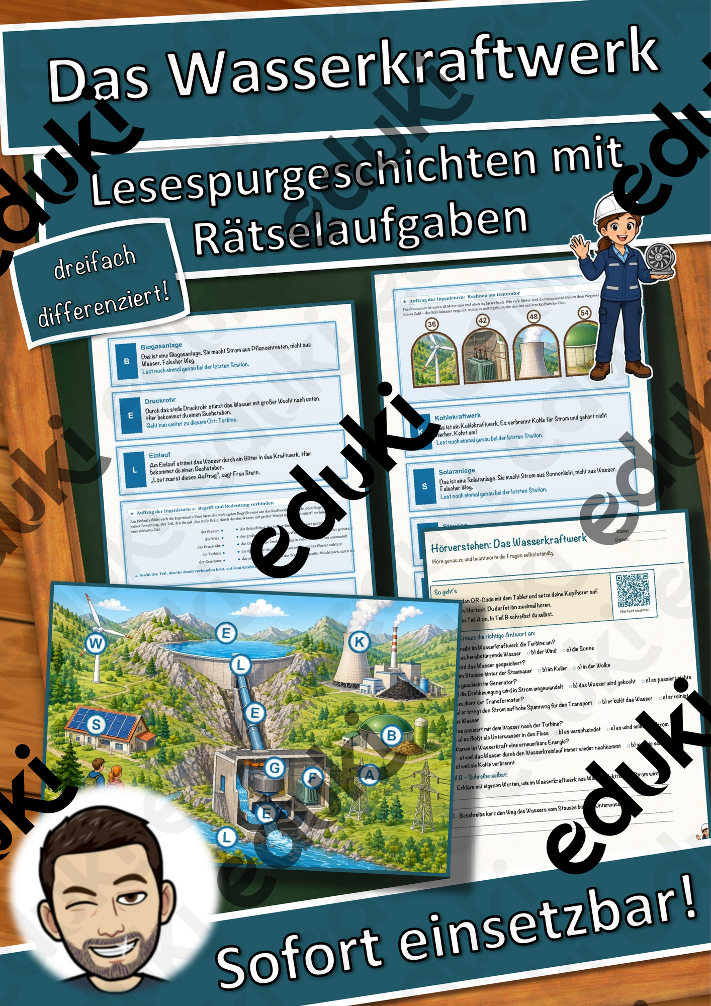 Das Wasserkraftwerk – Lesespurgeschichte mit Rätselaufgaben (Klasse 8)