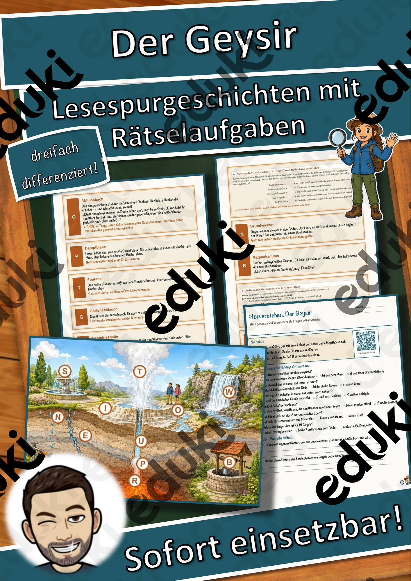 Der Geysir – Lesespurgeschichte mit Rätselaufgaben (Klasse 8)