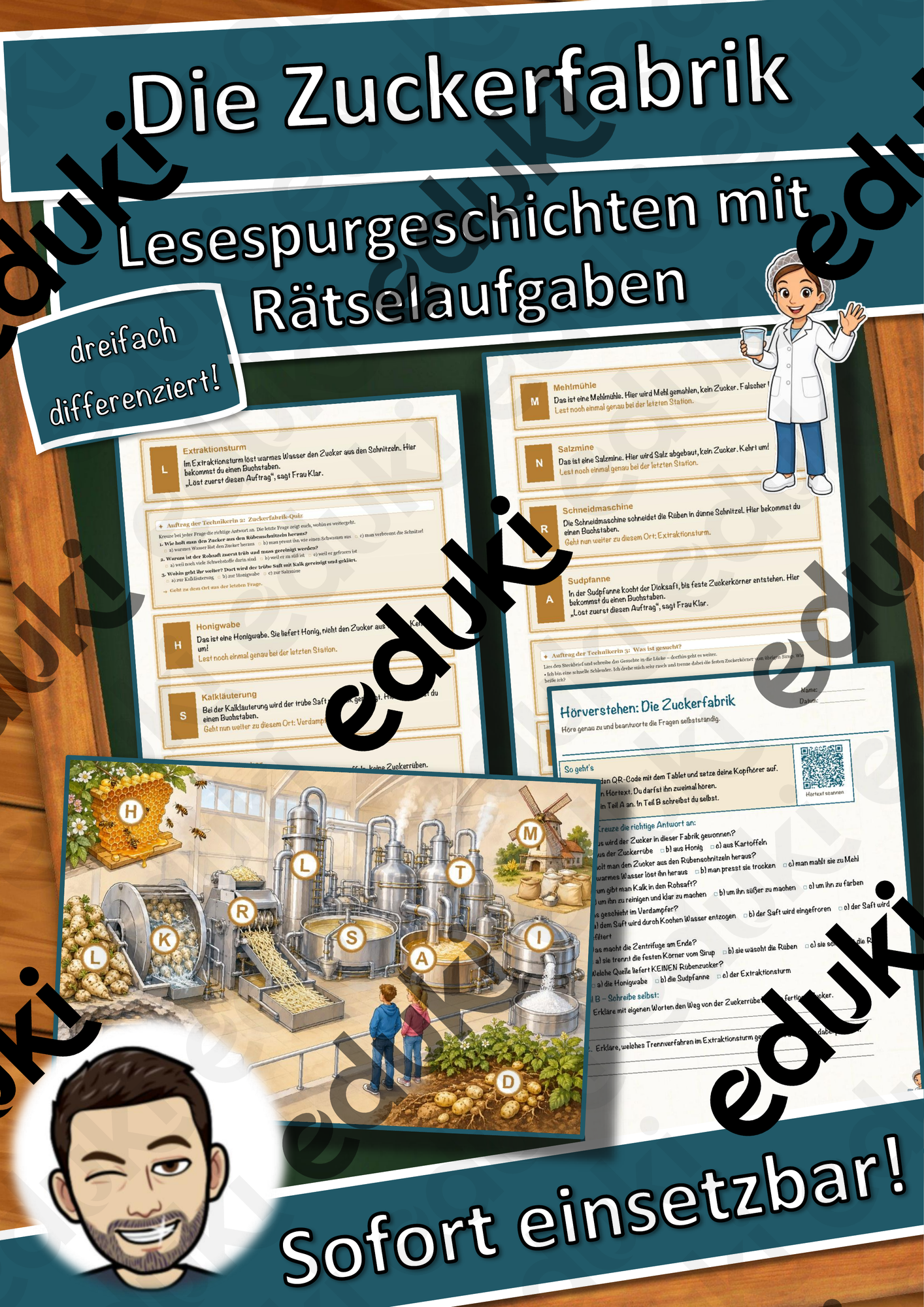 Die Zuckerfabrik – Lesespurgeschichte mit Rätselaufgaben (Klasse 8)