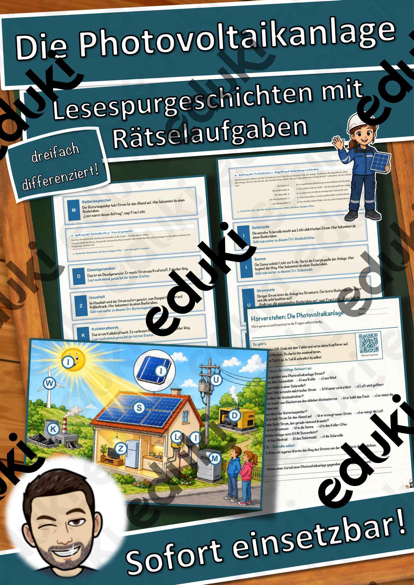 Die Photovoltaikanlage – Lesespurgeschichte mit Rätselaufgaben (Klasse 9)