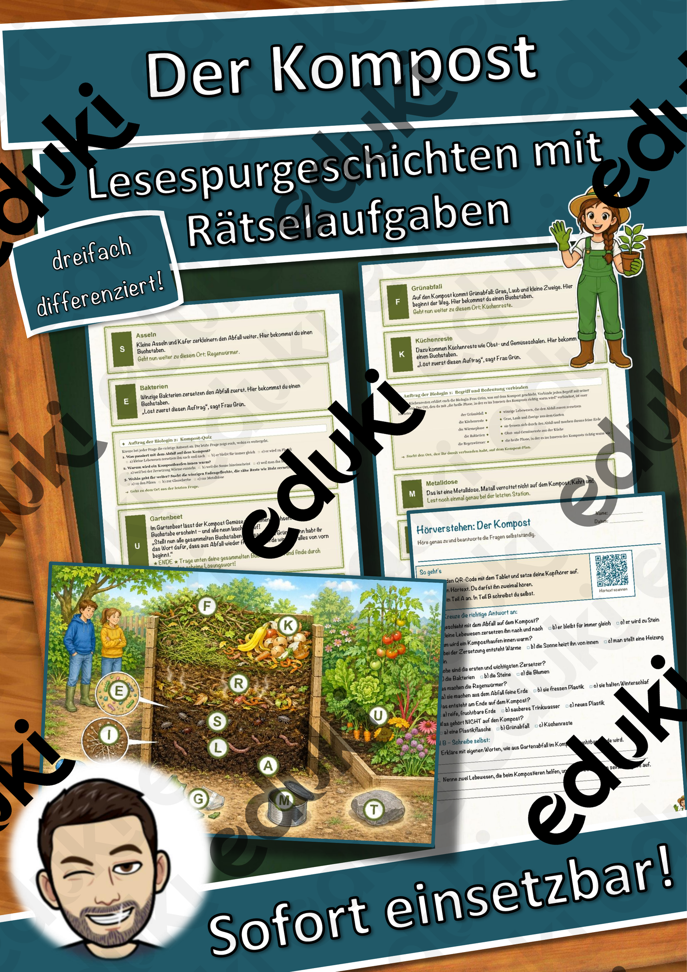 Der Kompost – Lesespurgeschichte mit Rätselaufgaben (Klasse 8)