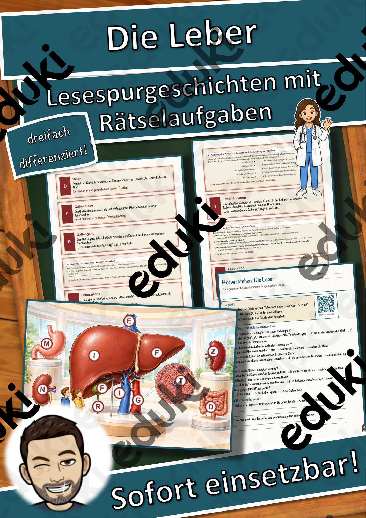 Die Leber – Lesespurgeschichte mit Rätselaufgaben (Klasse 9)