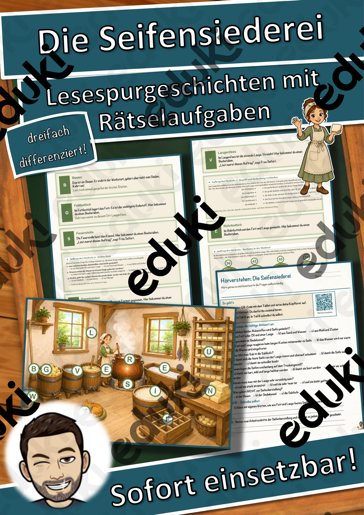 Die Seifensiederei – Lesespurgeschichte mit Rätselaufgaben (Klasse 8)
