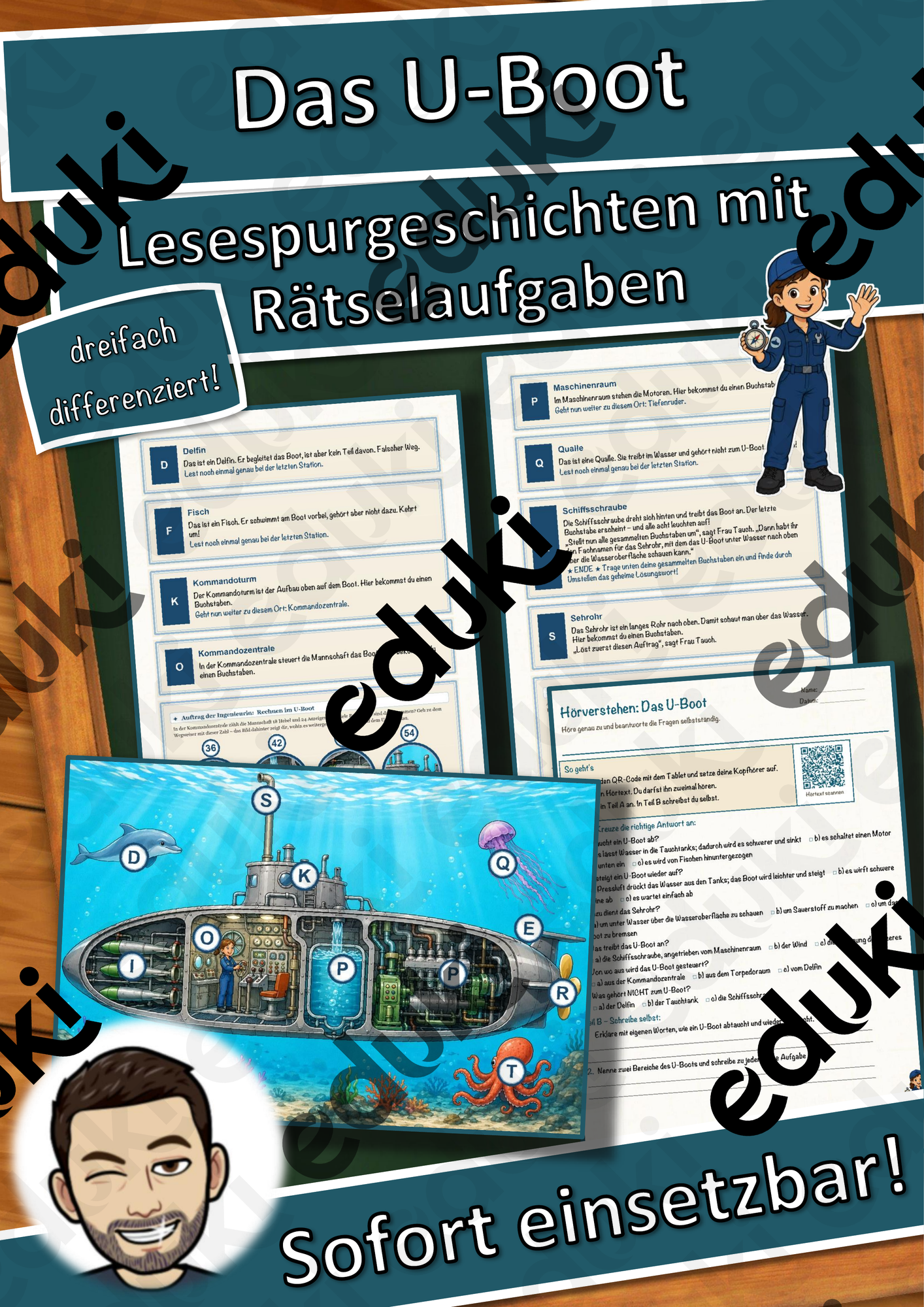 Das U-Boot – Lesespurgeschichte mit Rätselaufgaben (Klasse 8)