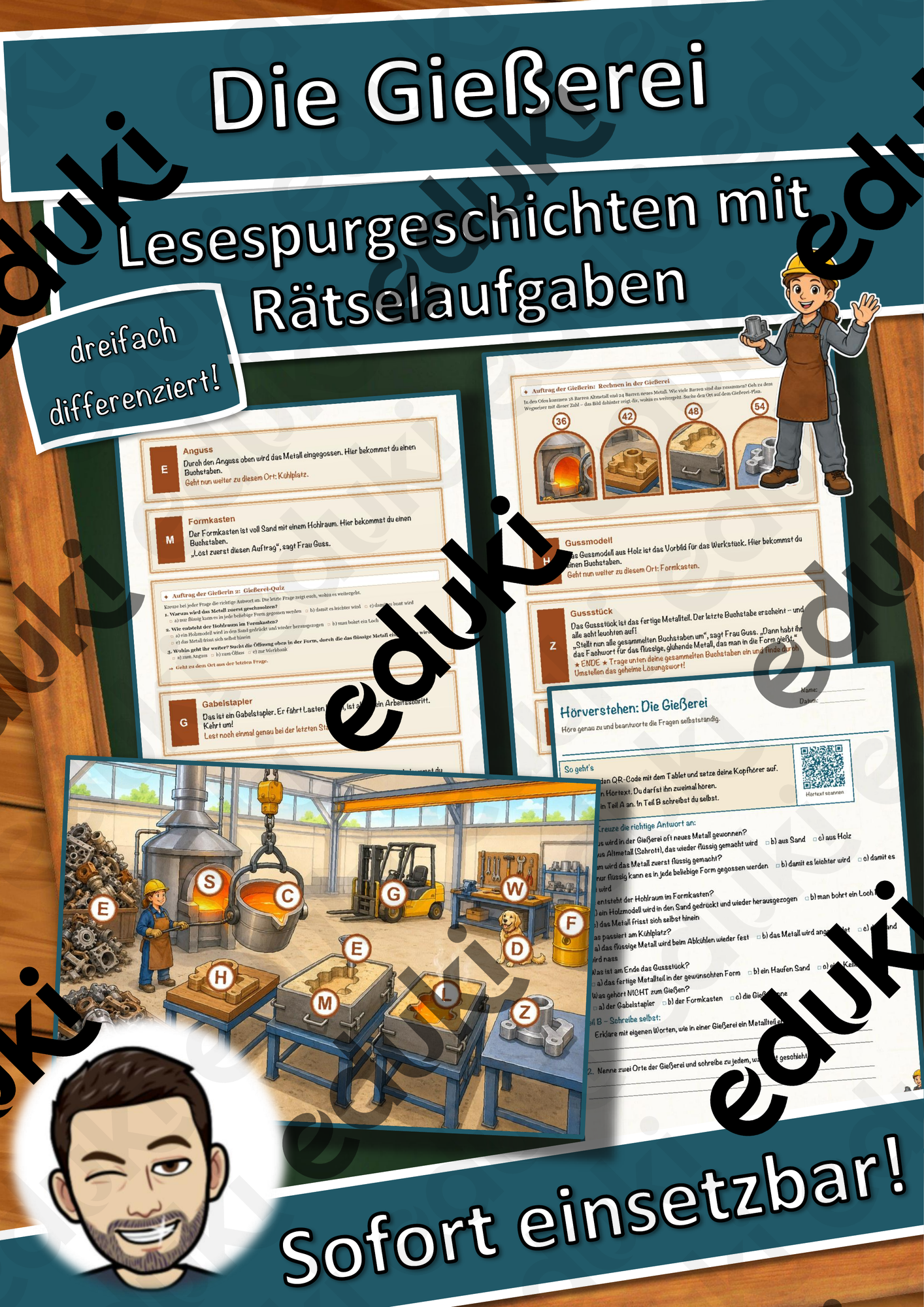 Die Gießerei – Lesespurgeschichte mit Rätselaufgaben (Klasse 9)