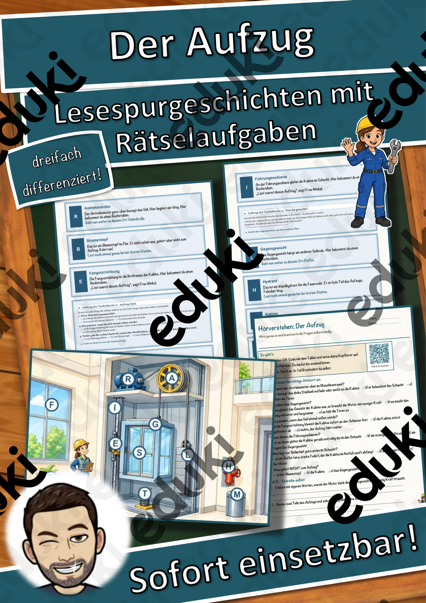 Der Aufzug – Lesespurgeschichte mit Rätselaufgaben (Klasse 8)