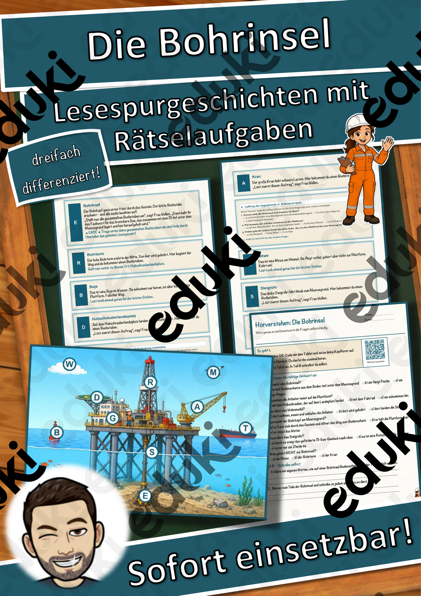 Die Bohrinsel – Lesespurgeschichte mit Rätselaufgaben (Klasse 9)
