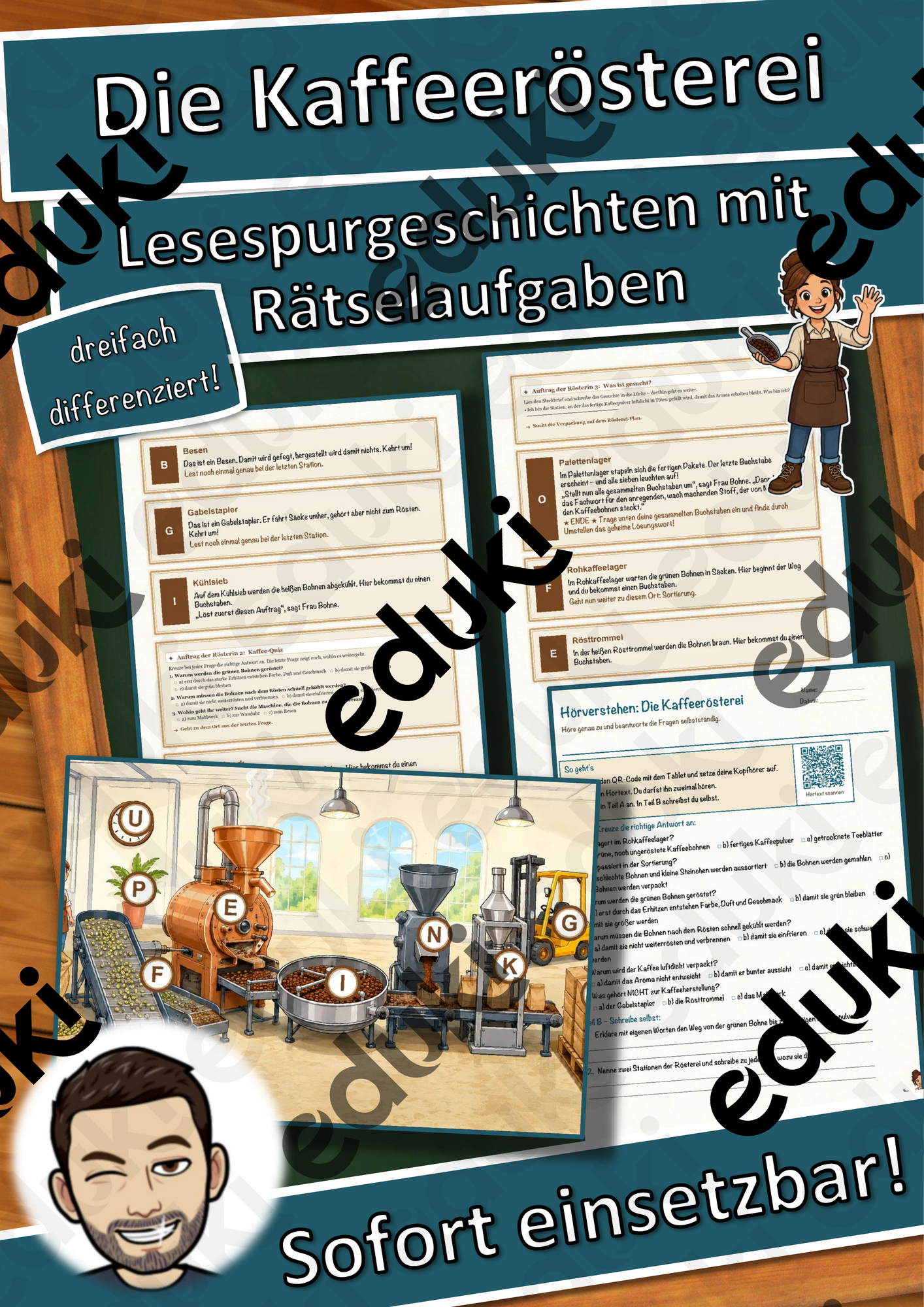 Die Kaffeerösterei – Lesespurgeschichte mit Rätselaufgaben (Klasse 8)