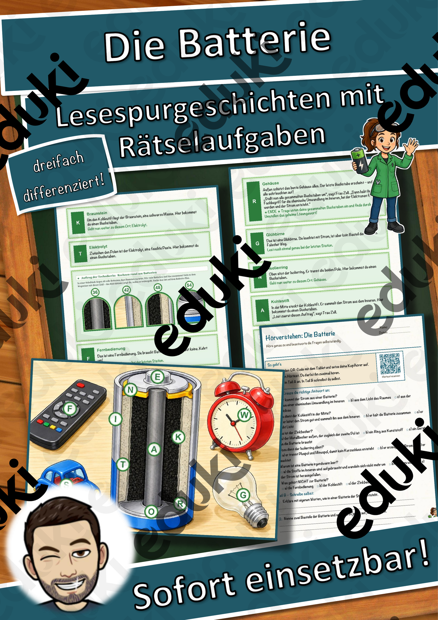 Die Batterie – Lesespurgeschichte mit Rätselaufgaben (Klasse 9)