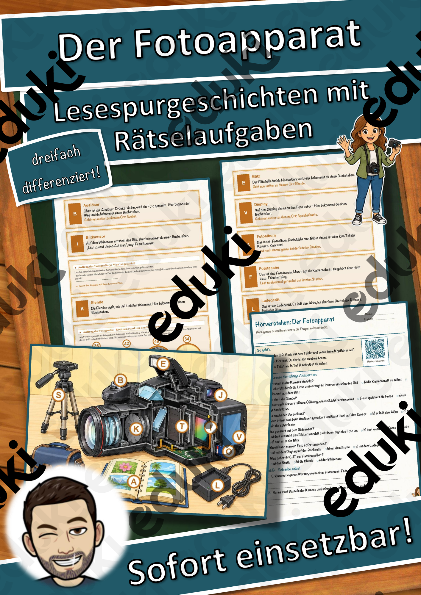 Der Fotoapparat – Lesespurgeschichte mit Rätselaufgaben (Klasse 8)