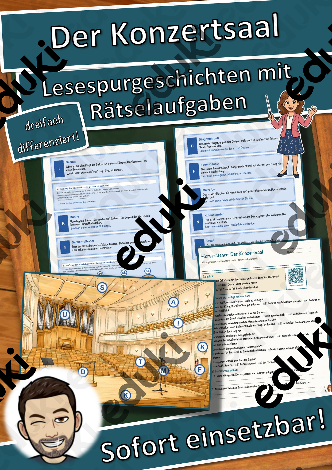 Der Konzertsaal – Lesespurgeschichte mit Rätselaufgaben (Klasse 8)