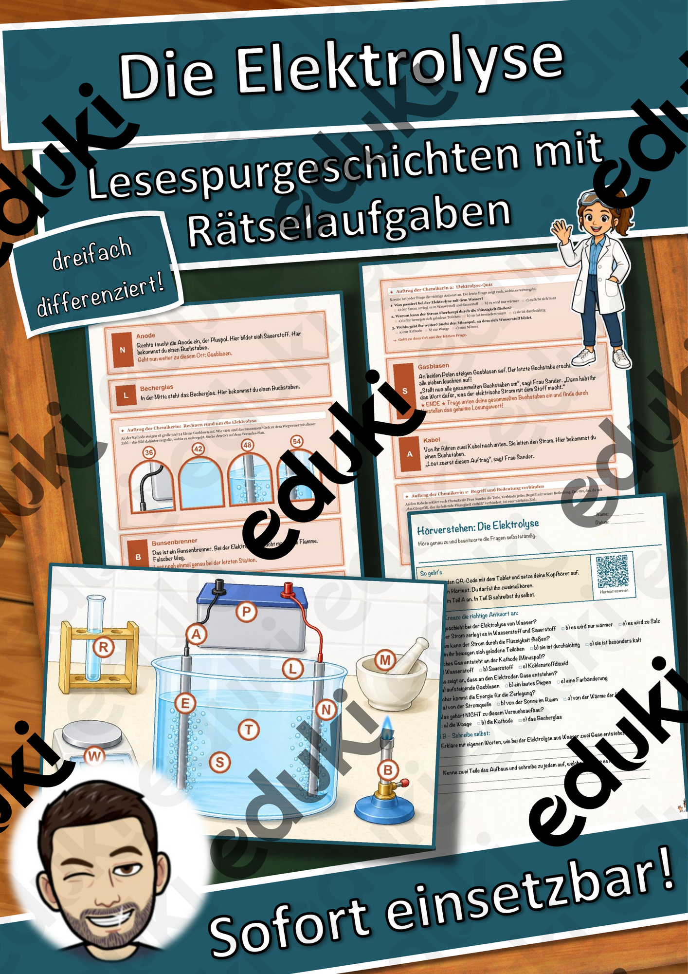 Die Elektrolyse – Lesespurgeschichte mit Rätselaufgaben (Klasse 9)