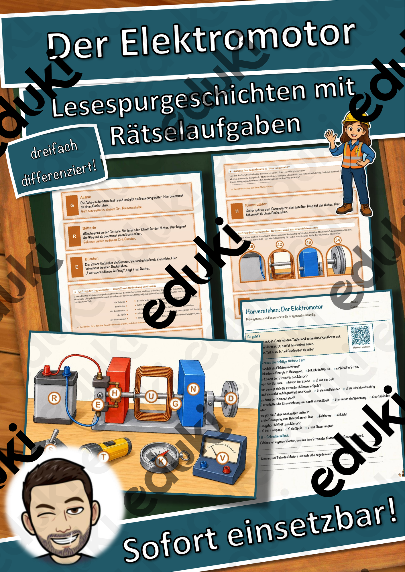 Der Elektromotor – Lesespurgeschichte mit Rätselaufgaben (Klasse 8)
