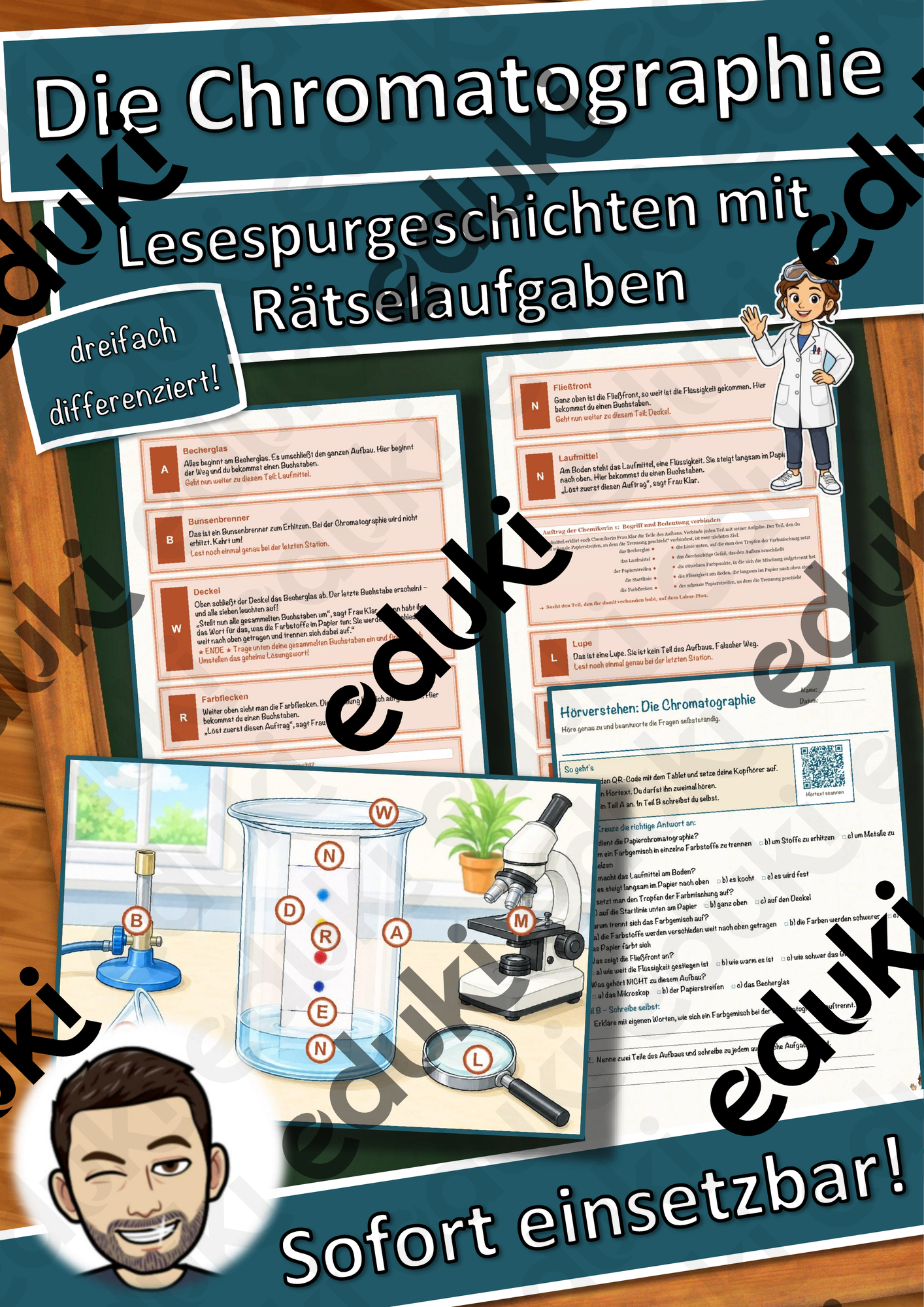 Die Chromatographie – Lesespurgeschichte mit Rätselaufgaben (Klasse 8)