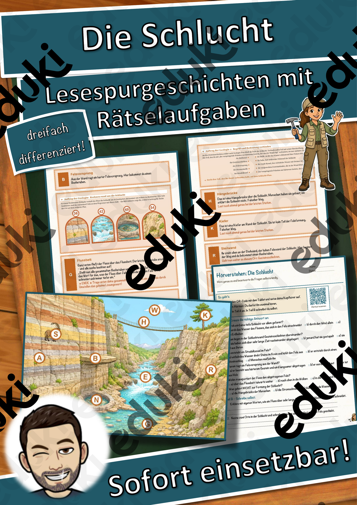 Die Schlucht – Lesespurgeschichte mit Rätselaufgaben (Klasse 8)