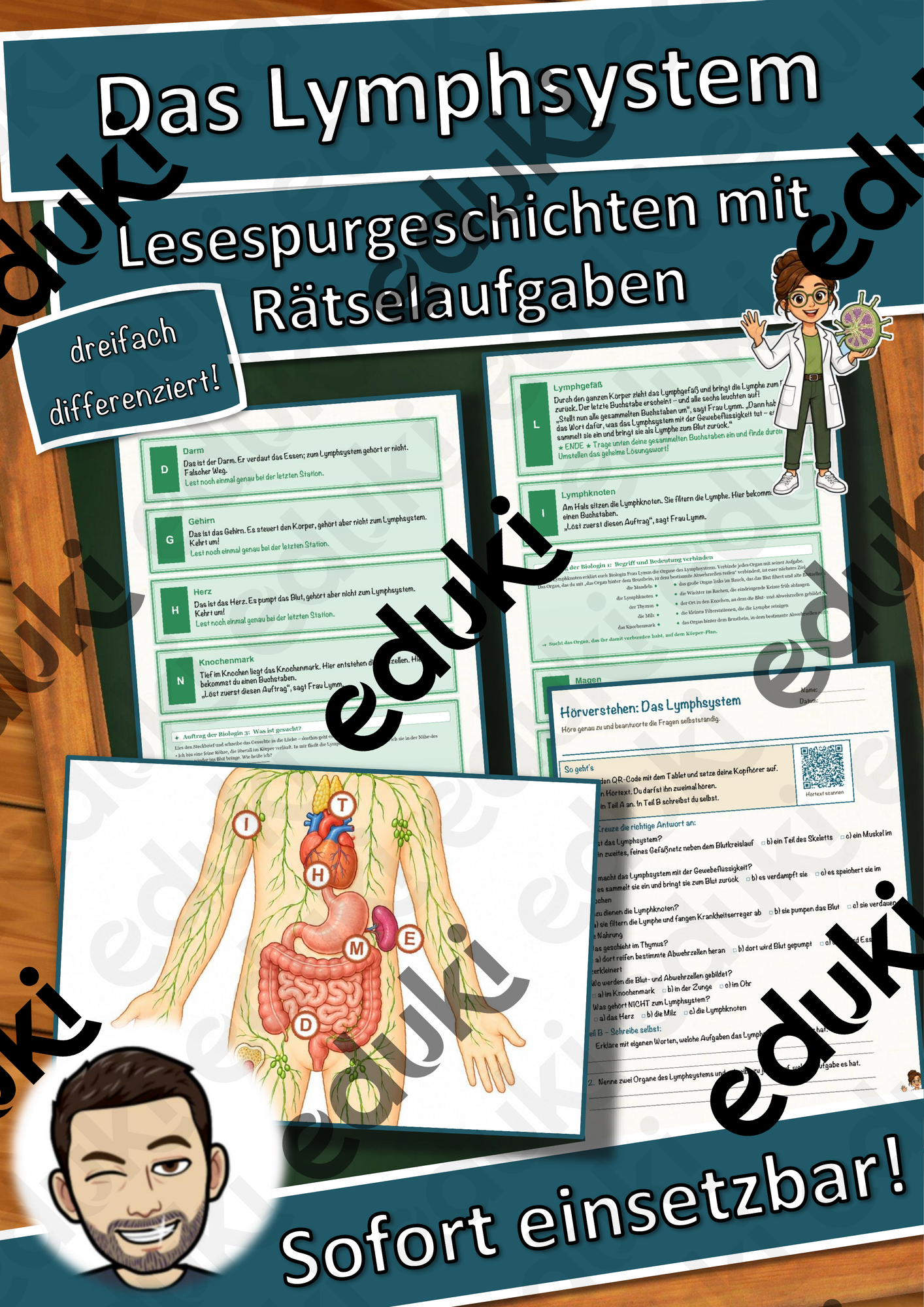 Das Lymphsystem – Lesespurgeschichte mit Rätselaufgaben (Klasse 9)
