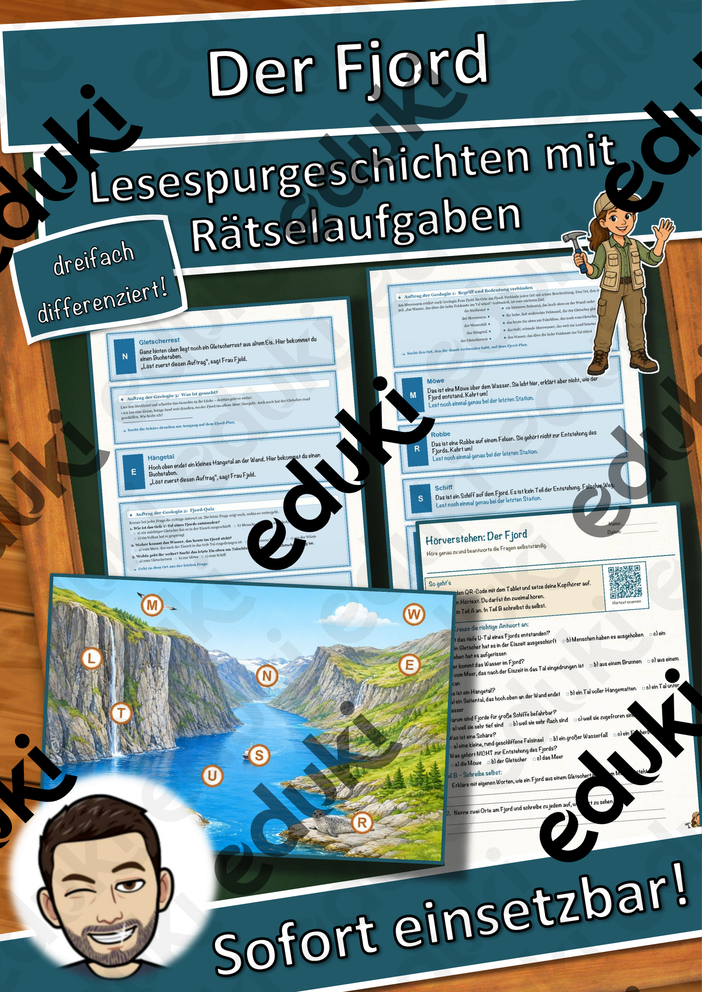 Der Fjord – Lesespurgeschichte mit Rätselaufgaben (Klasse 8)