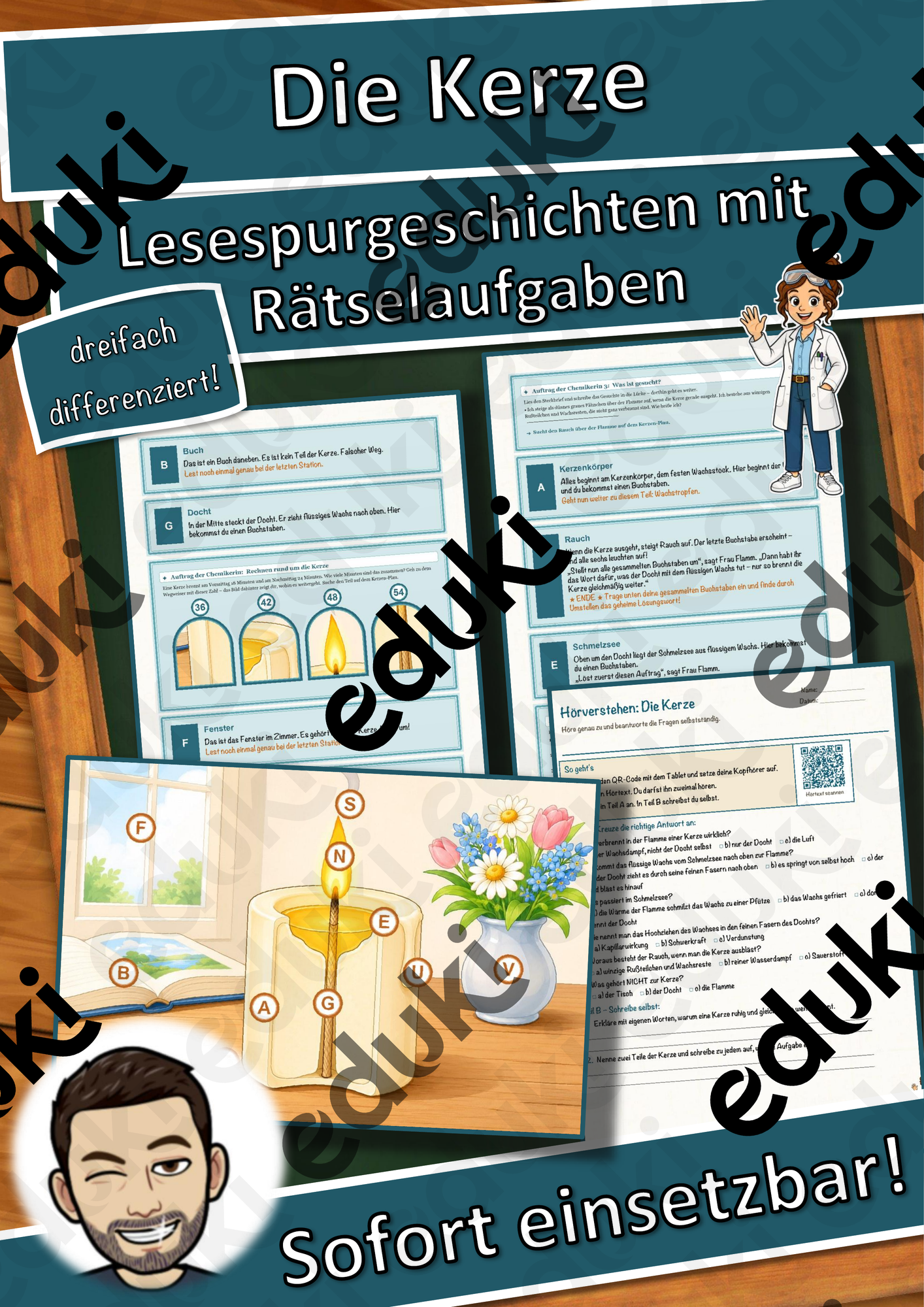 Die Kerze – Lesespurgeschichte mit Rätselaufgaben (Klasse 8)