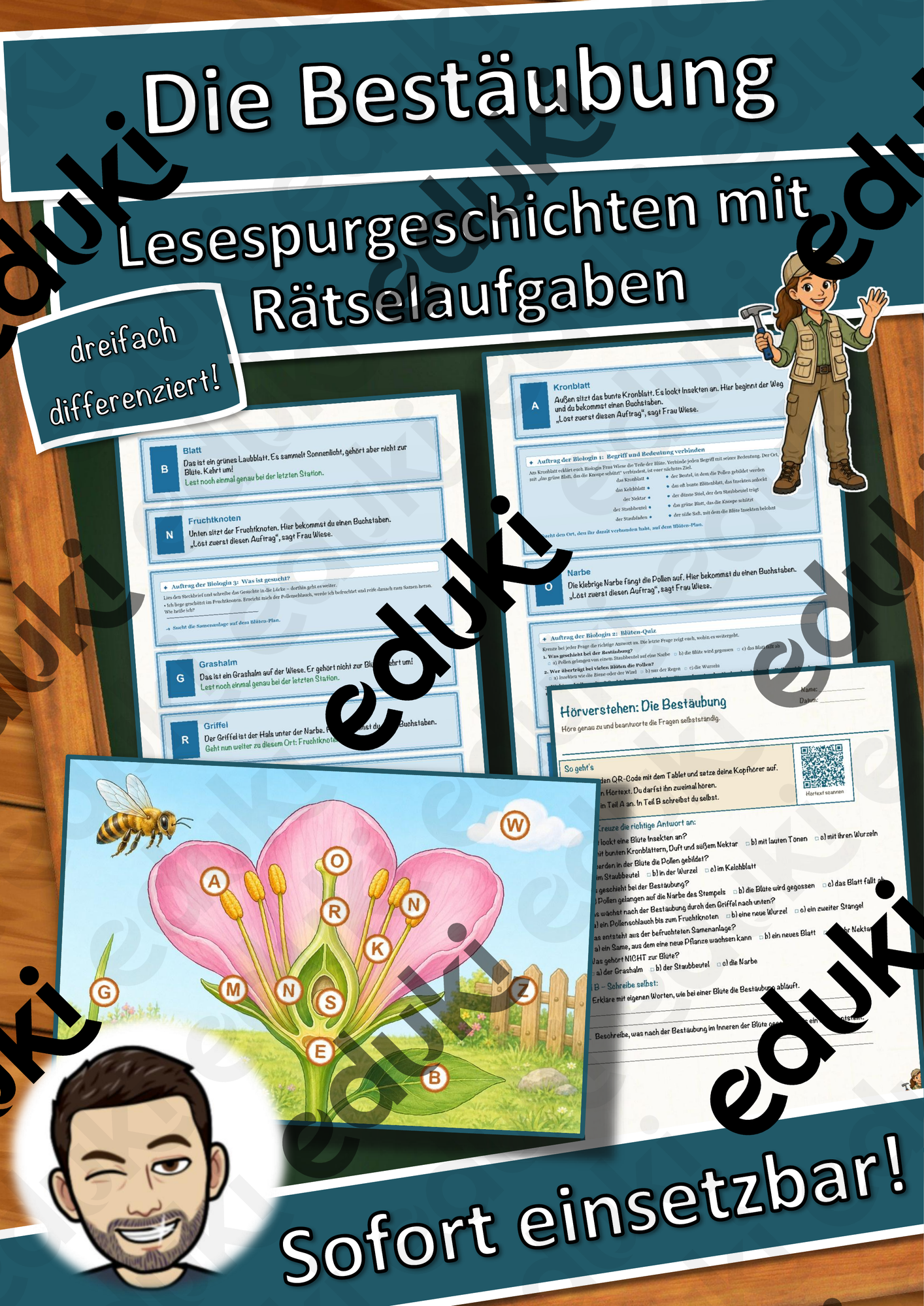 Die Bestäubung – Lesespurgeschichte mit Rätselaufgaben (Klasse 9)