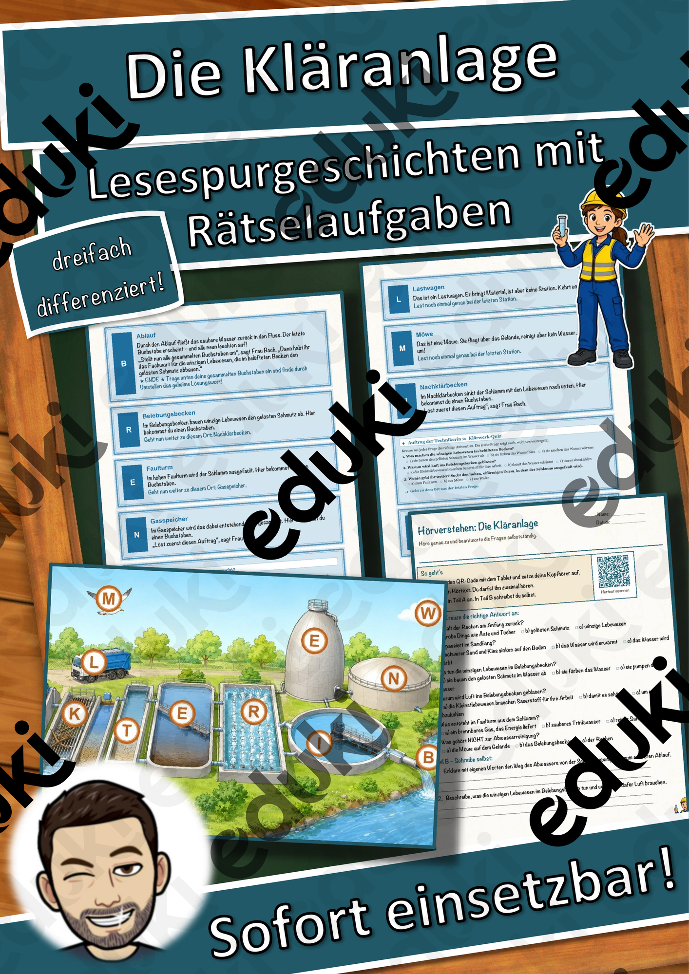 Die Kläranlage – Lesespurgeschichte mit Rätselaufgaben (Klasse 8)