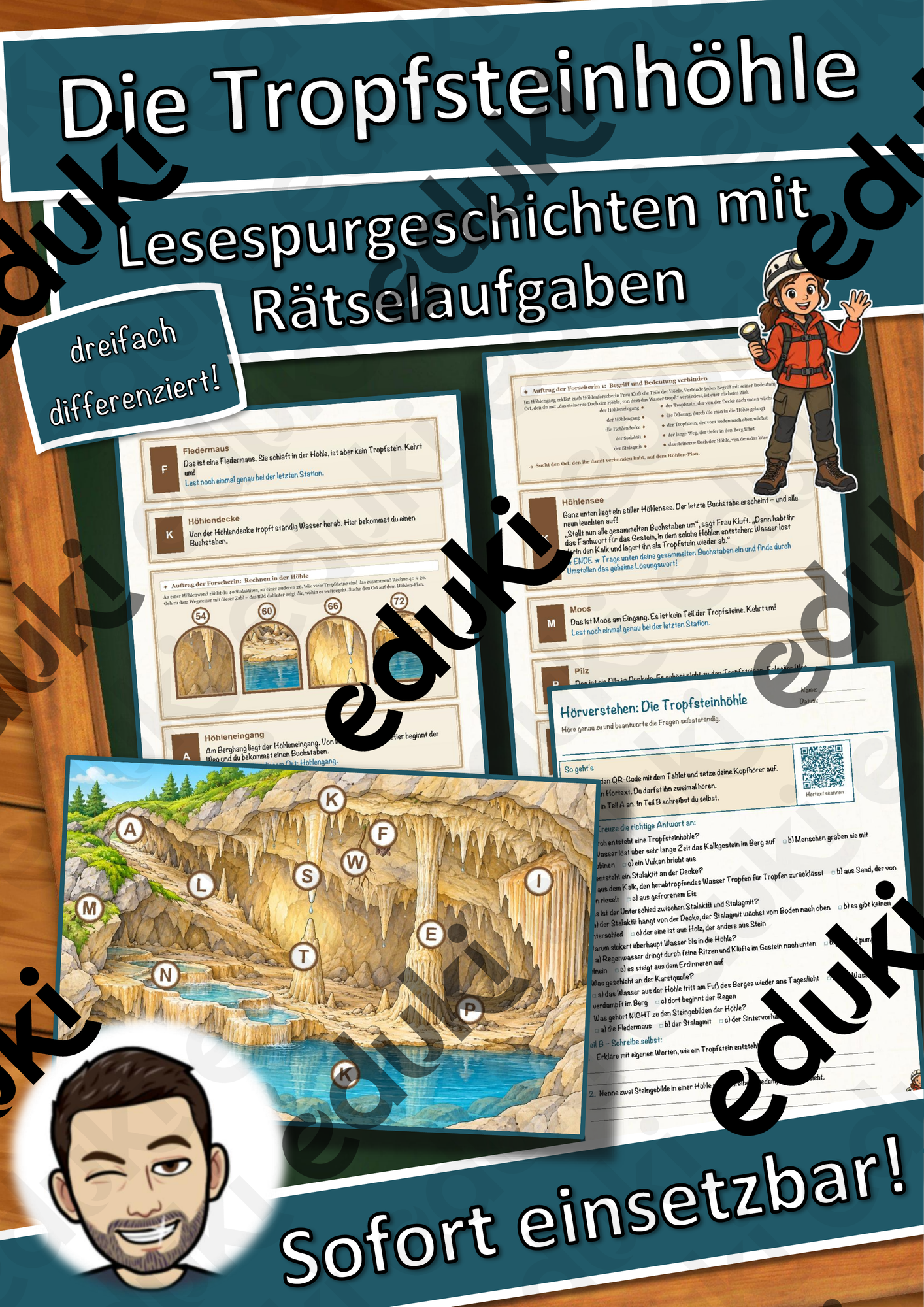 Die Tropfsteinhöhle – Lesespurgeschichte mit Rätselaufgaben (Klasse 8)
