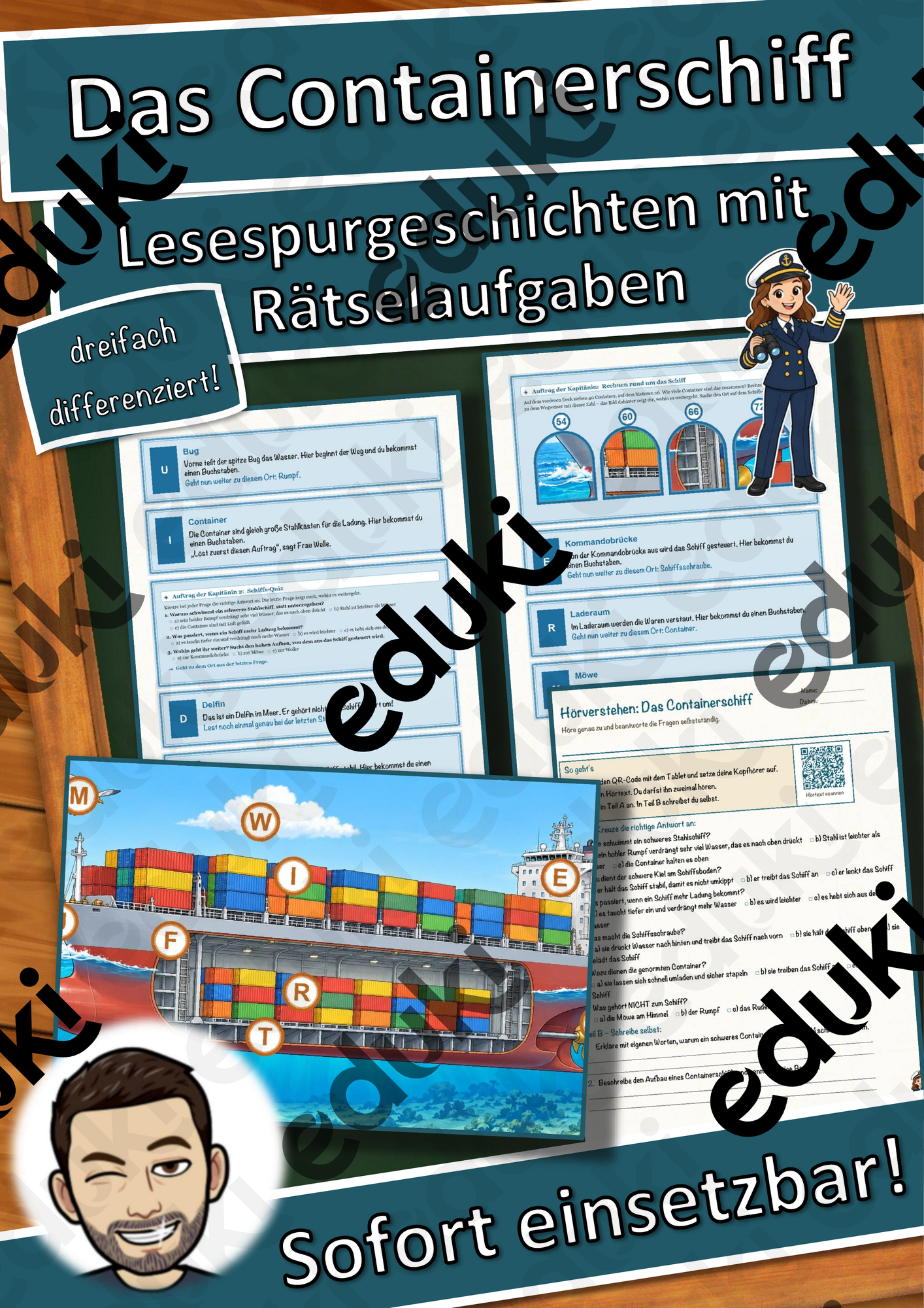 Das Containerschiff – Lesespurgeschichte mit Rätselaufgaben (Klasse 8)