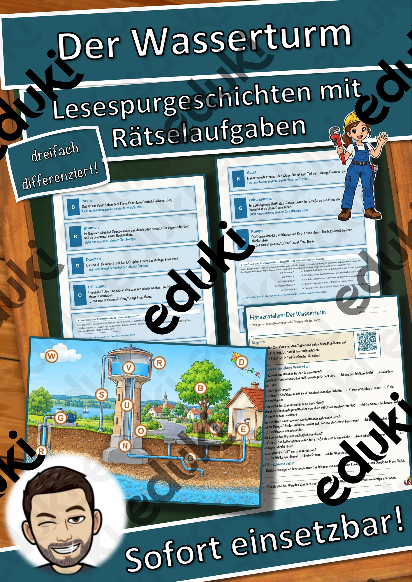 Der Wasserturm – Lesespurgeschichte mit Rätselaufgaben (Klasse 8)