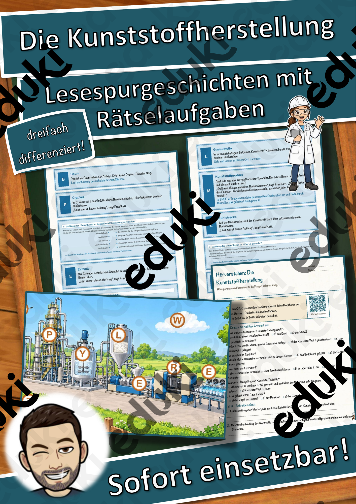 Die Kunststoffherstellung – Lesespurgeschichte mit Rätselaufgaben (Klasse 9)