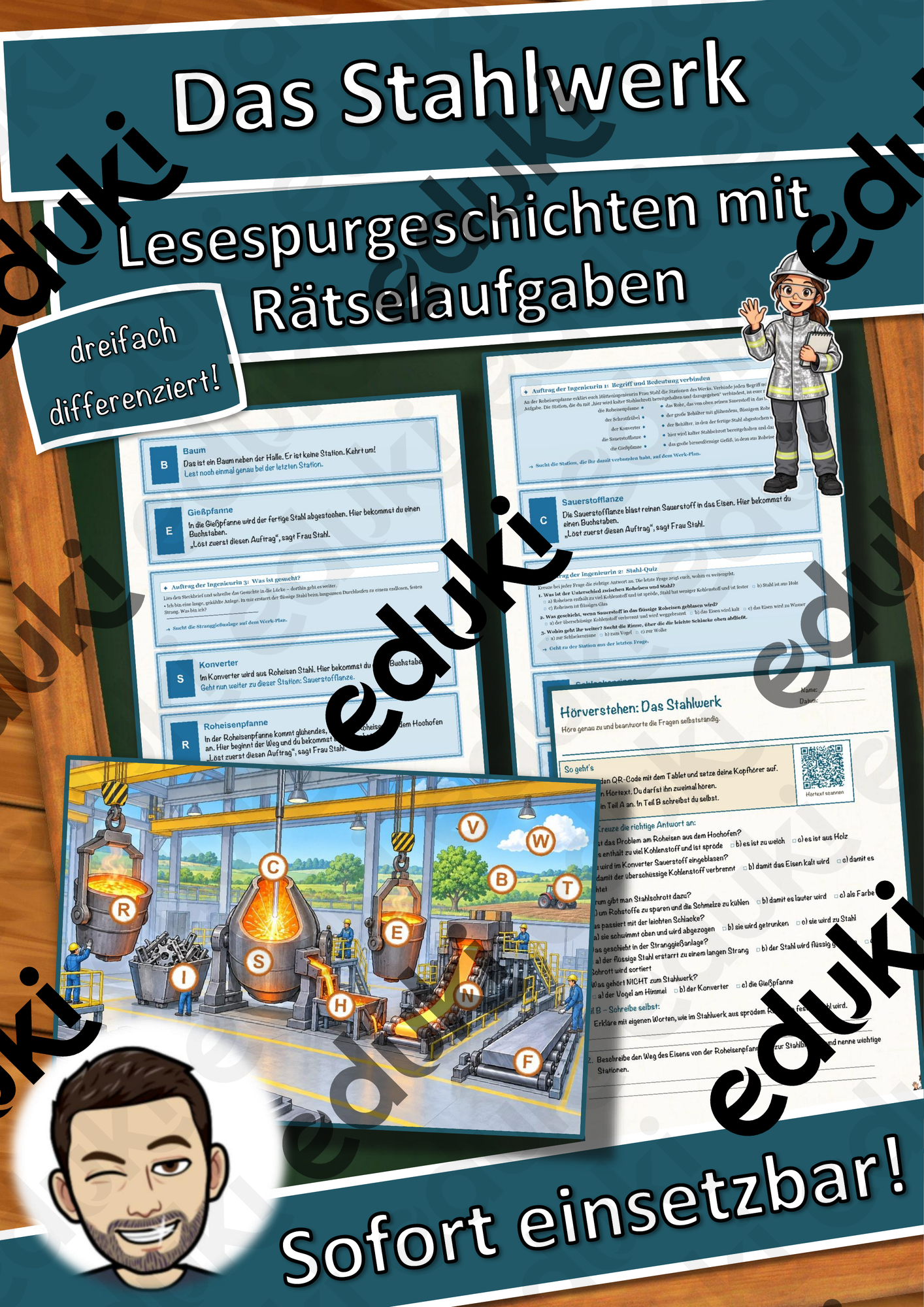 Das Stahlwerk – Lesespurgeschichte mit Rätselaufgaben (Klasse 9)