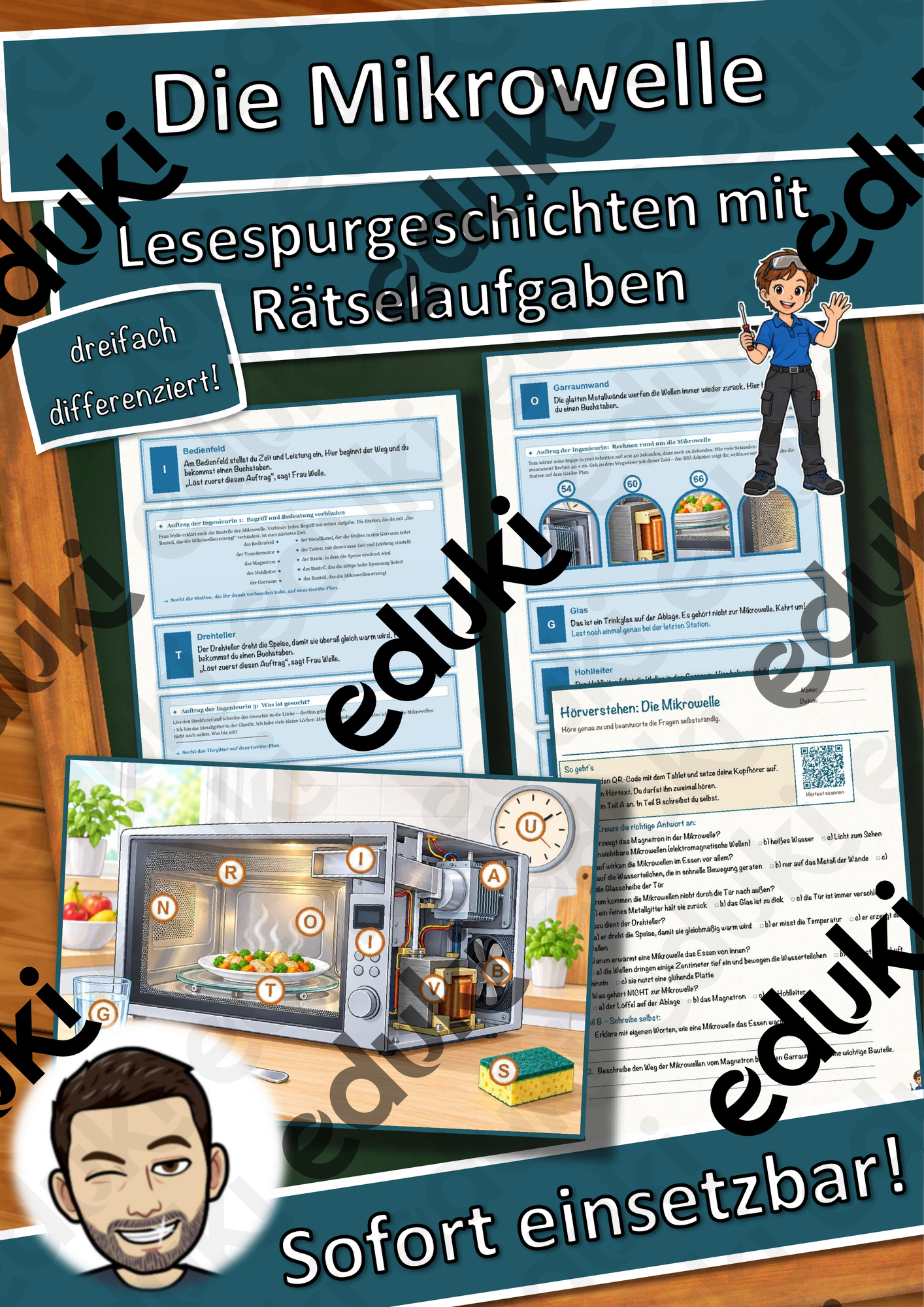 Die Mikrowelle – Lesespurgeschichte mit Rätselaufgaben (Klasse 9)