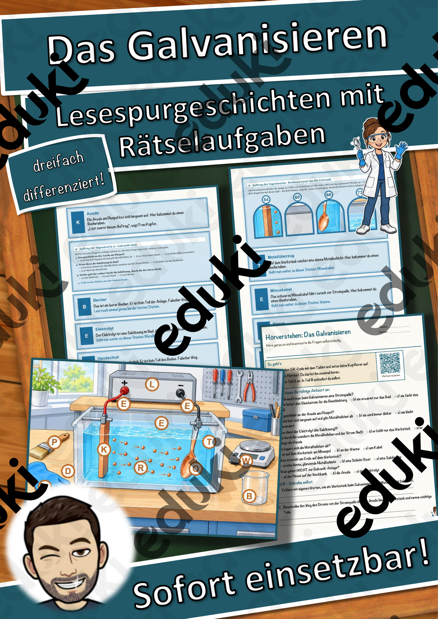 Das Galvanisieren – Lesespurgeschichte mit Rätselaufgaben (Klasse 9)