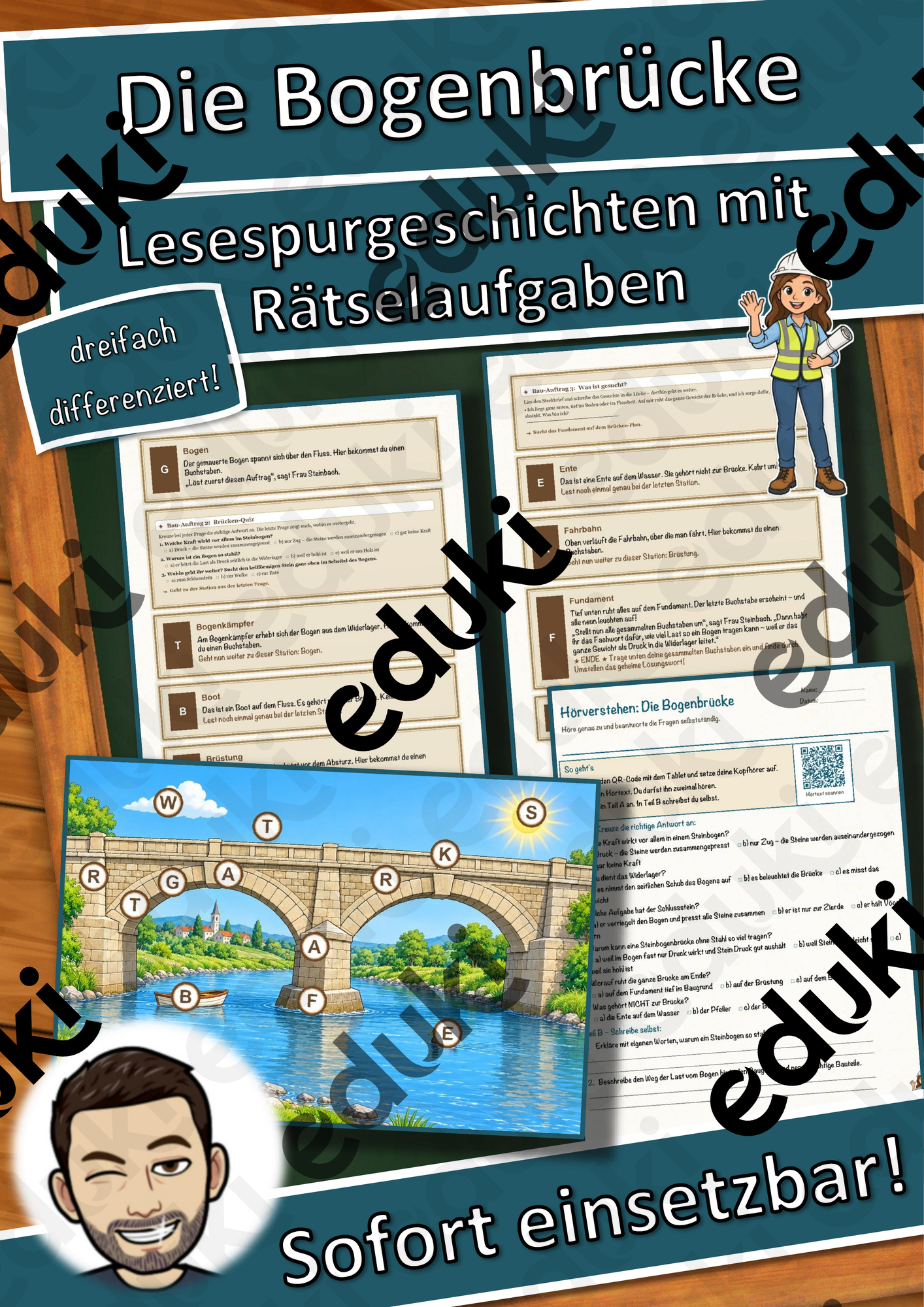 Die Bogenbrücke – Lesespurgeschichte mit Rätselaufgaben (Klasse 8)