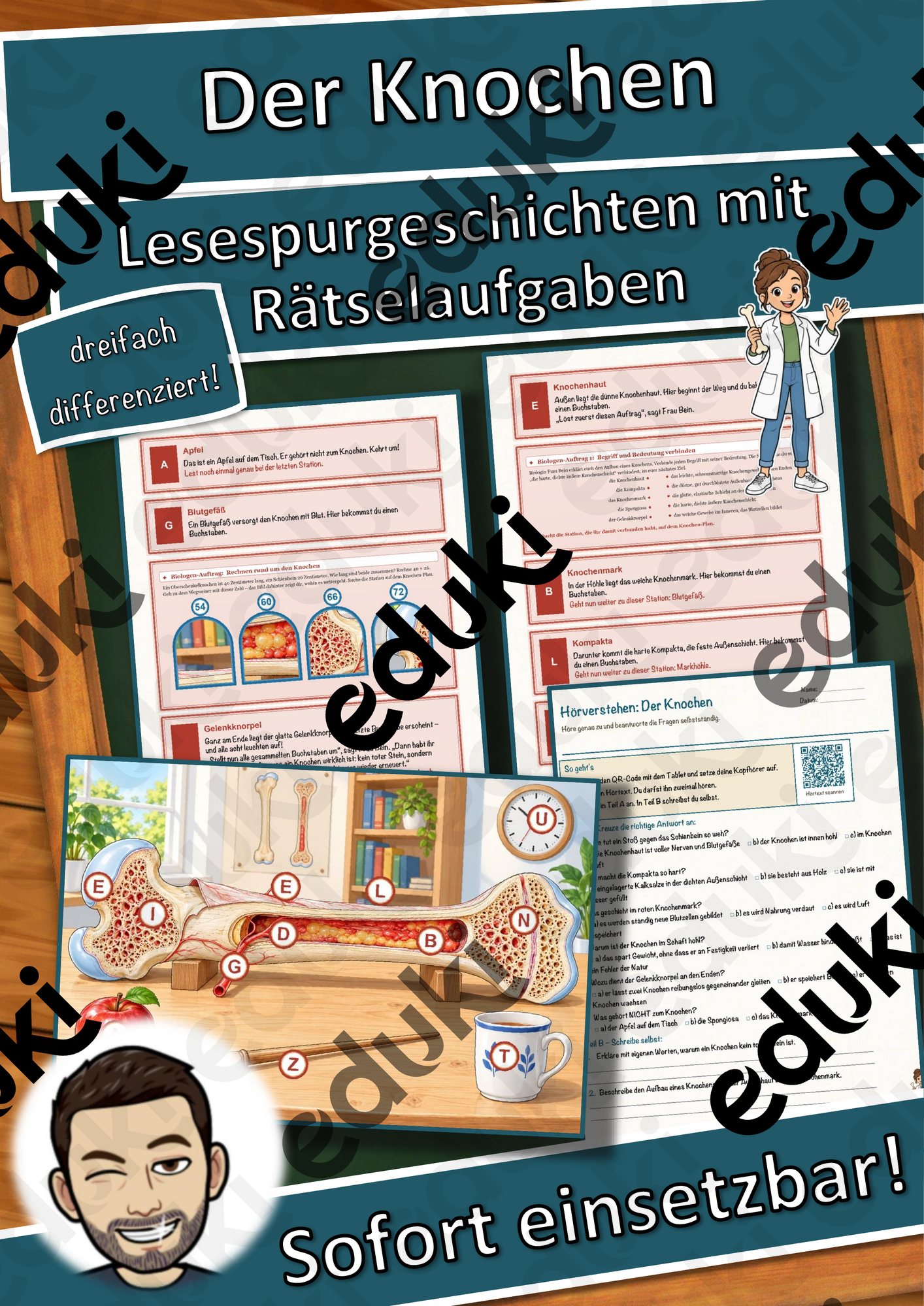 Der Knochen – Lesespurgeschichte mit Rätselaufgaben (Klasse 8)