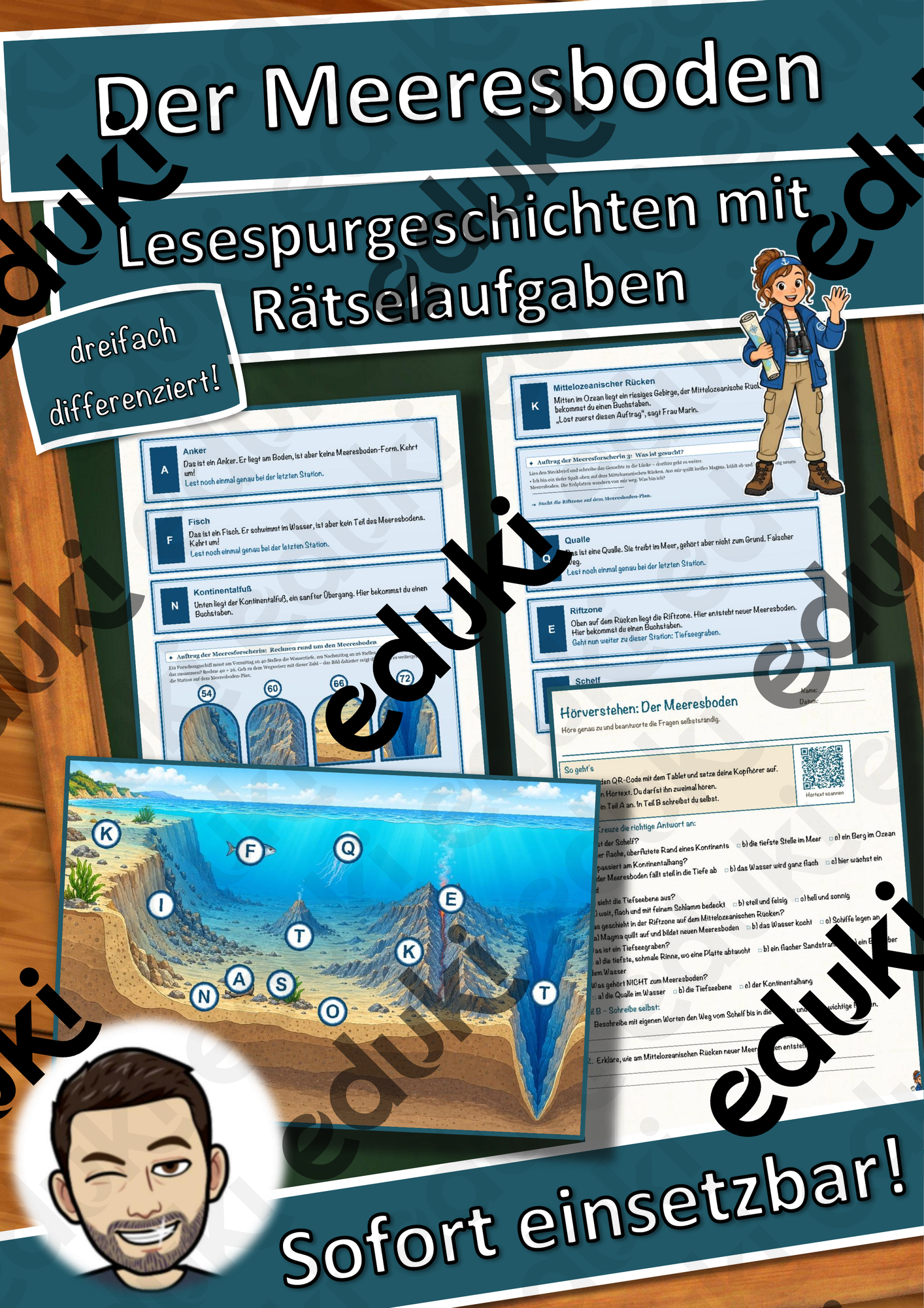 Der Meeresboden – Lesespurgeschichte mit Rätselaufgaben (Klasse 8)