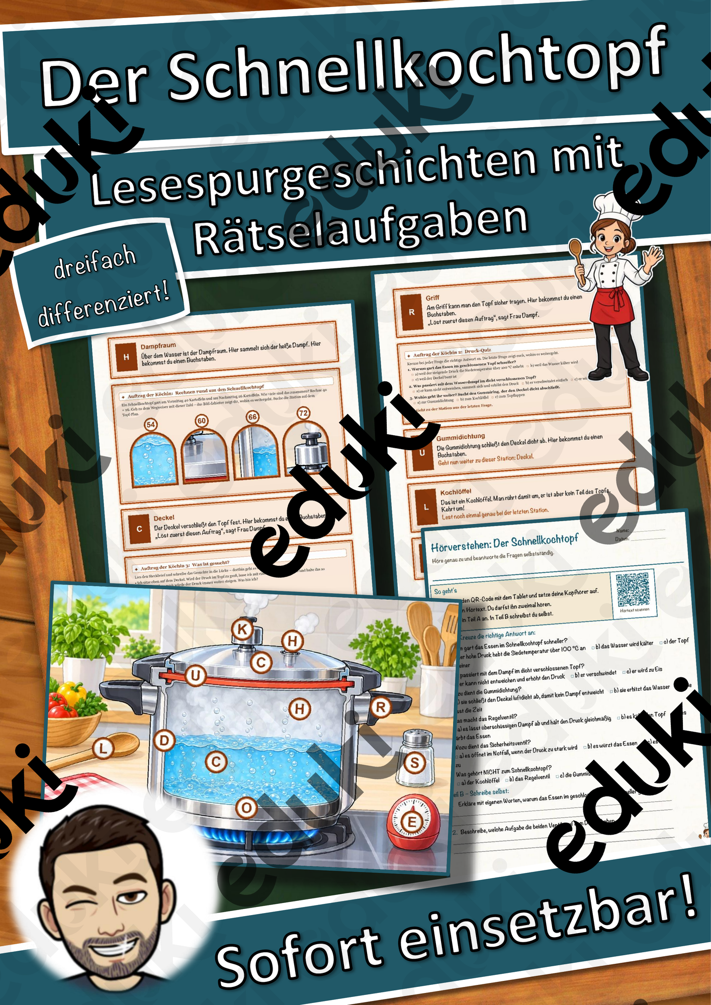 Der Schnellkochtopf – Lesespurgeschichte mit Rätselaufgaben (Klasse 8)