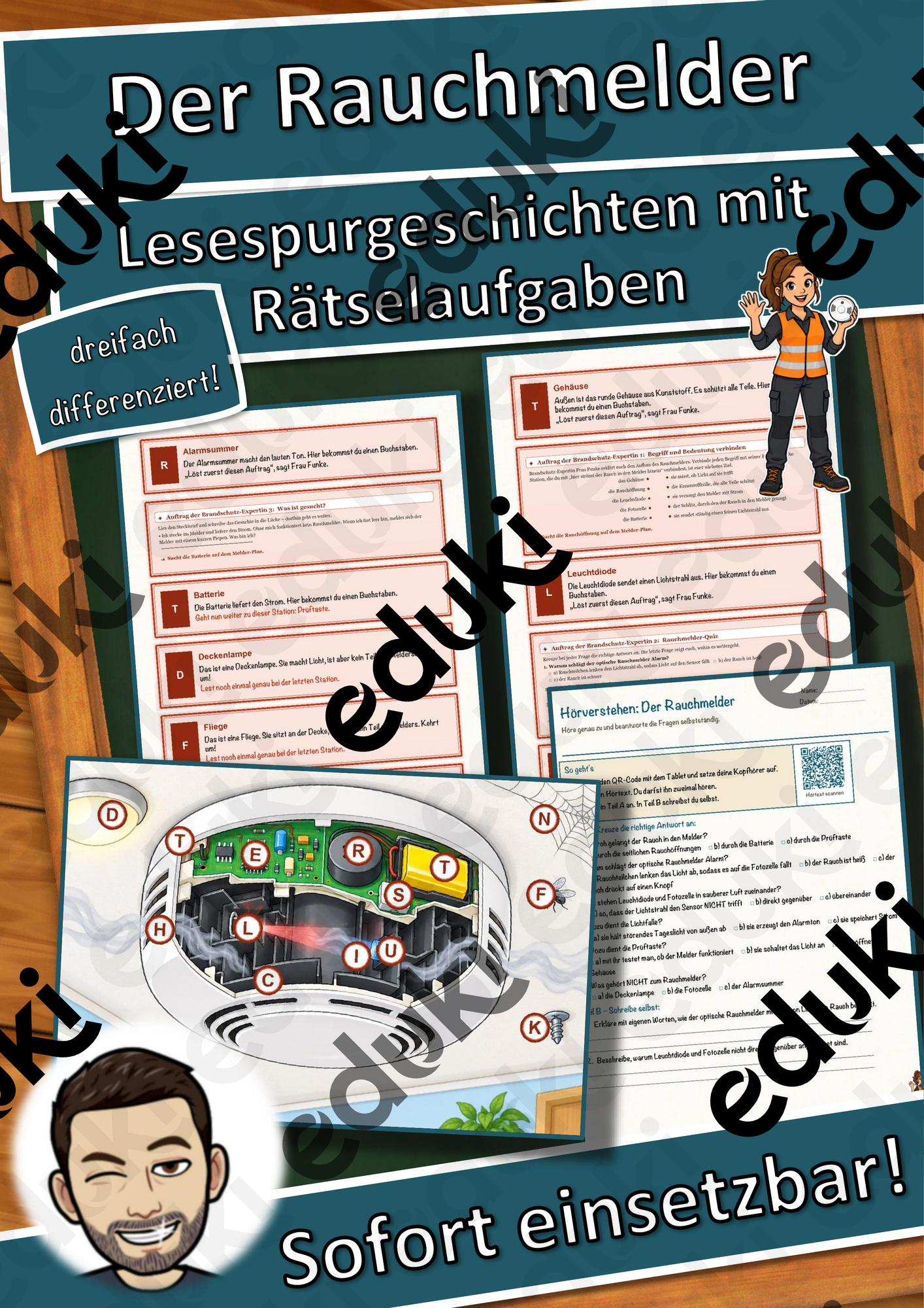Der Rauchmelder – Lesespurgeschichte mit Rätselaufgaben (Klasse 8)