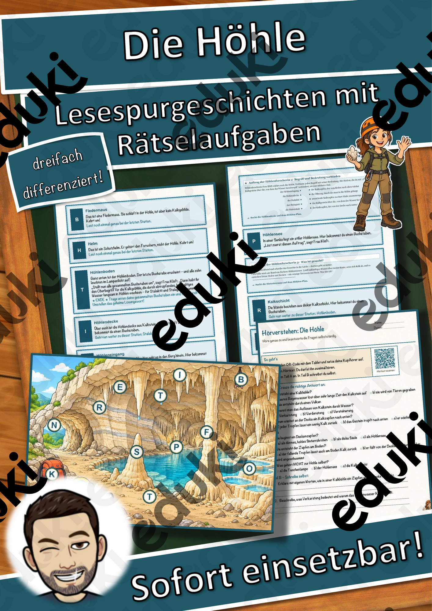 Die Höhle – Lesespurgeschichte mit Rätselaufgaben (Klasse 8)