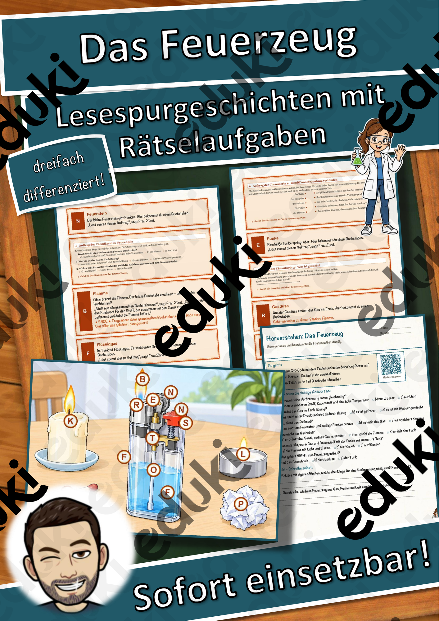 Das Feuerzeug – Lesespurgeschichte mit Rätselaufgaben (Klasse 8)