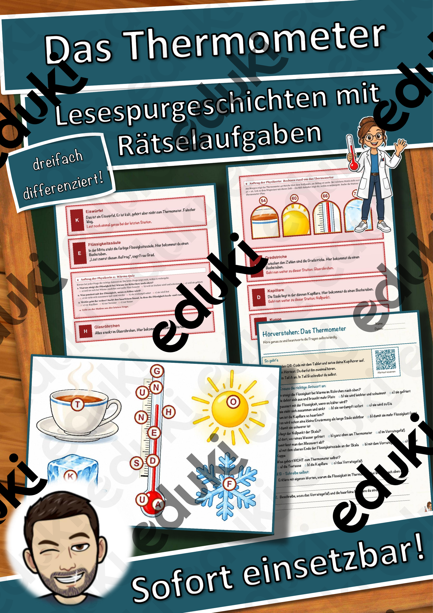 Das Thermometer – Lesespurgeschichte mit Rätselaufgaben (Klasse 8)