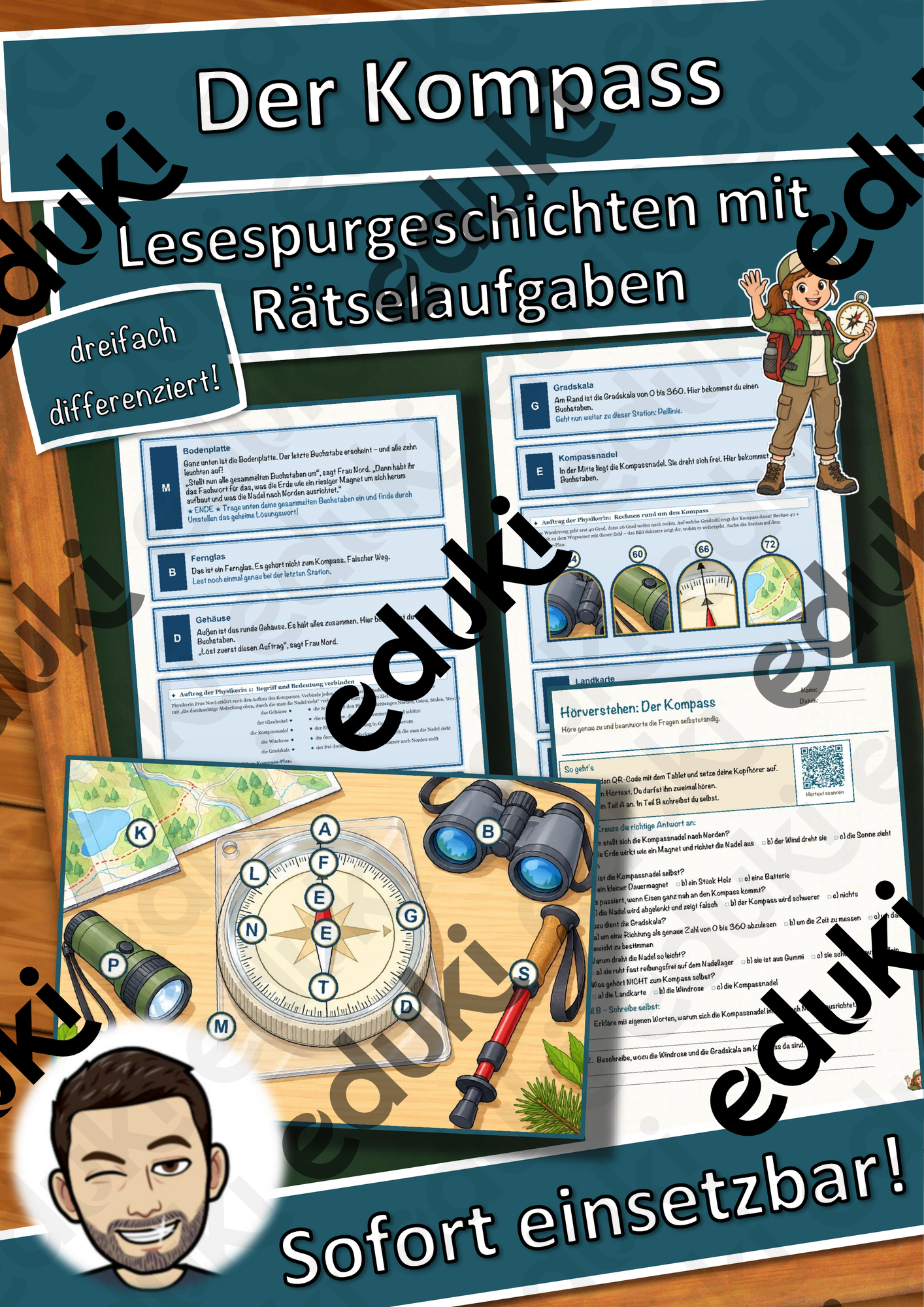 Der Kompass – Lesespurgeschichte mit Rätselaufgaben (Klasse 8)
