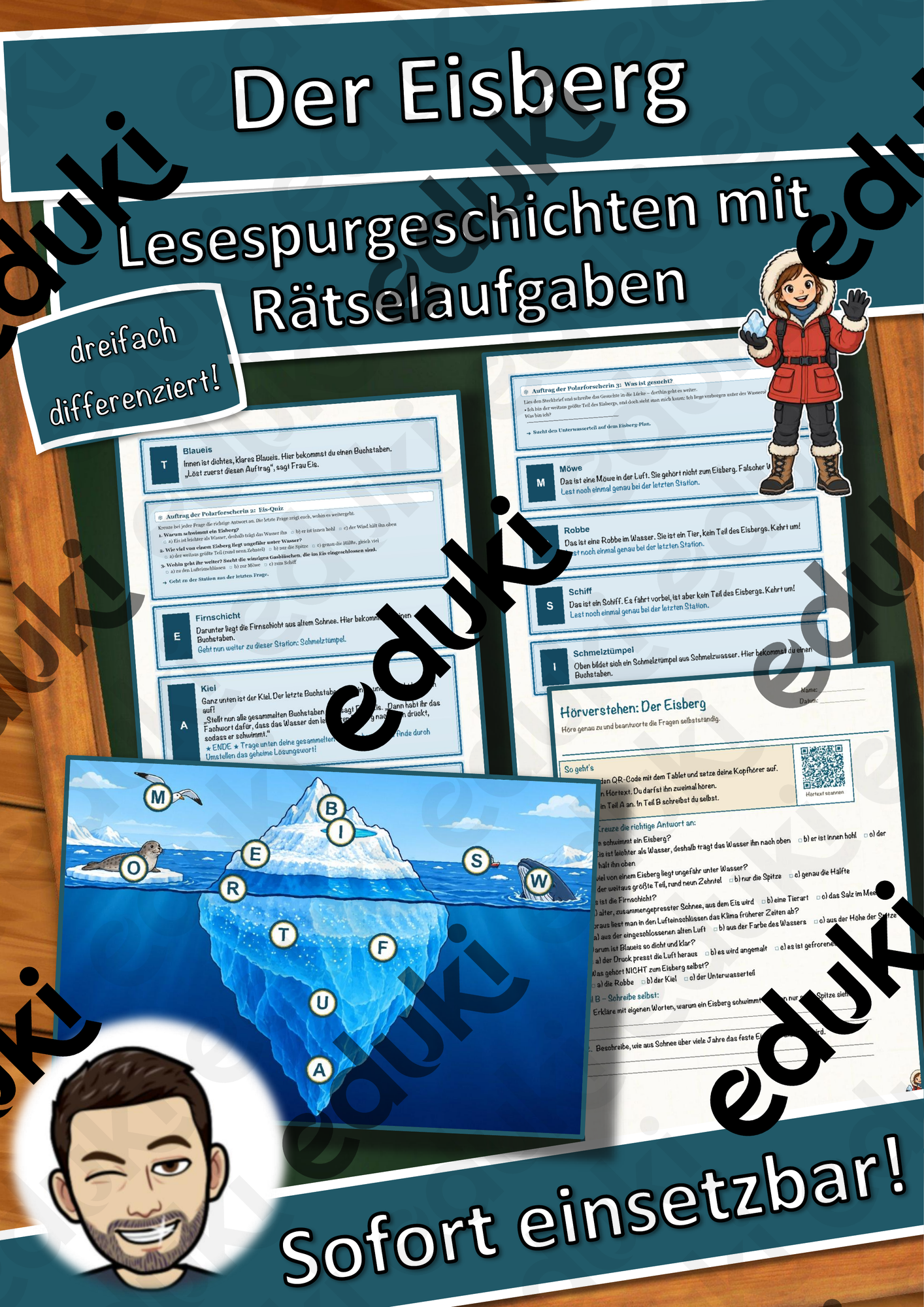 Der Eisberg – Lesespurgeschichte mit Rätselaufgaben (Klasse 8)