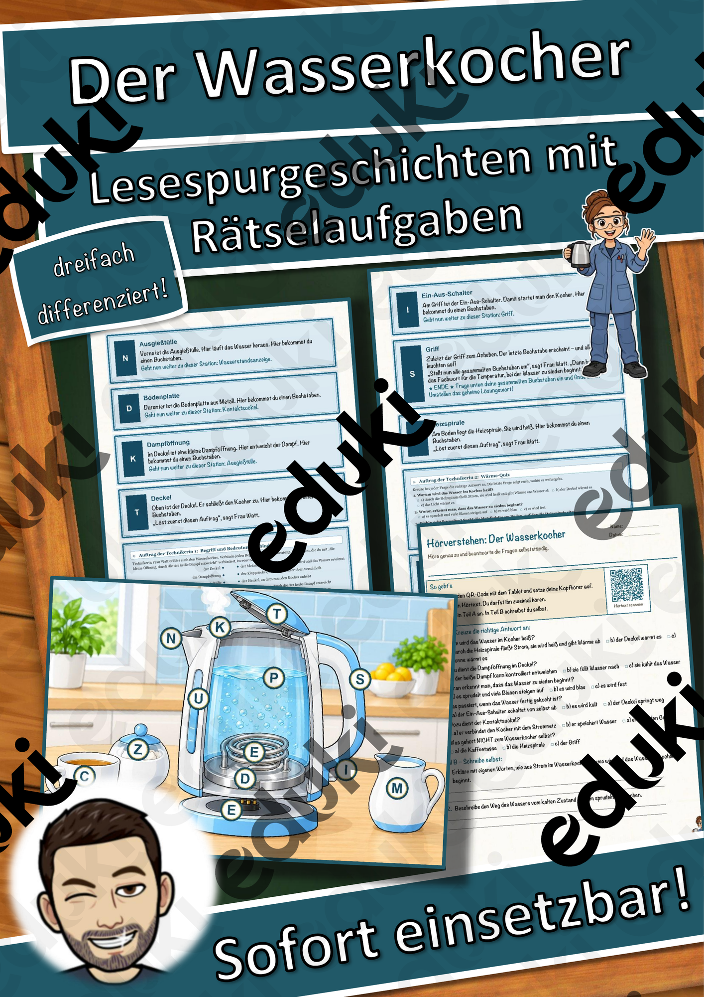 Der Wasserkocher – Lesespurgeschichte mit Rätselaufgaben (Klasse 8)