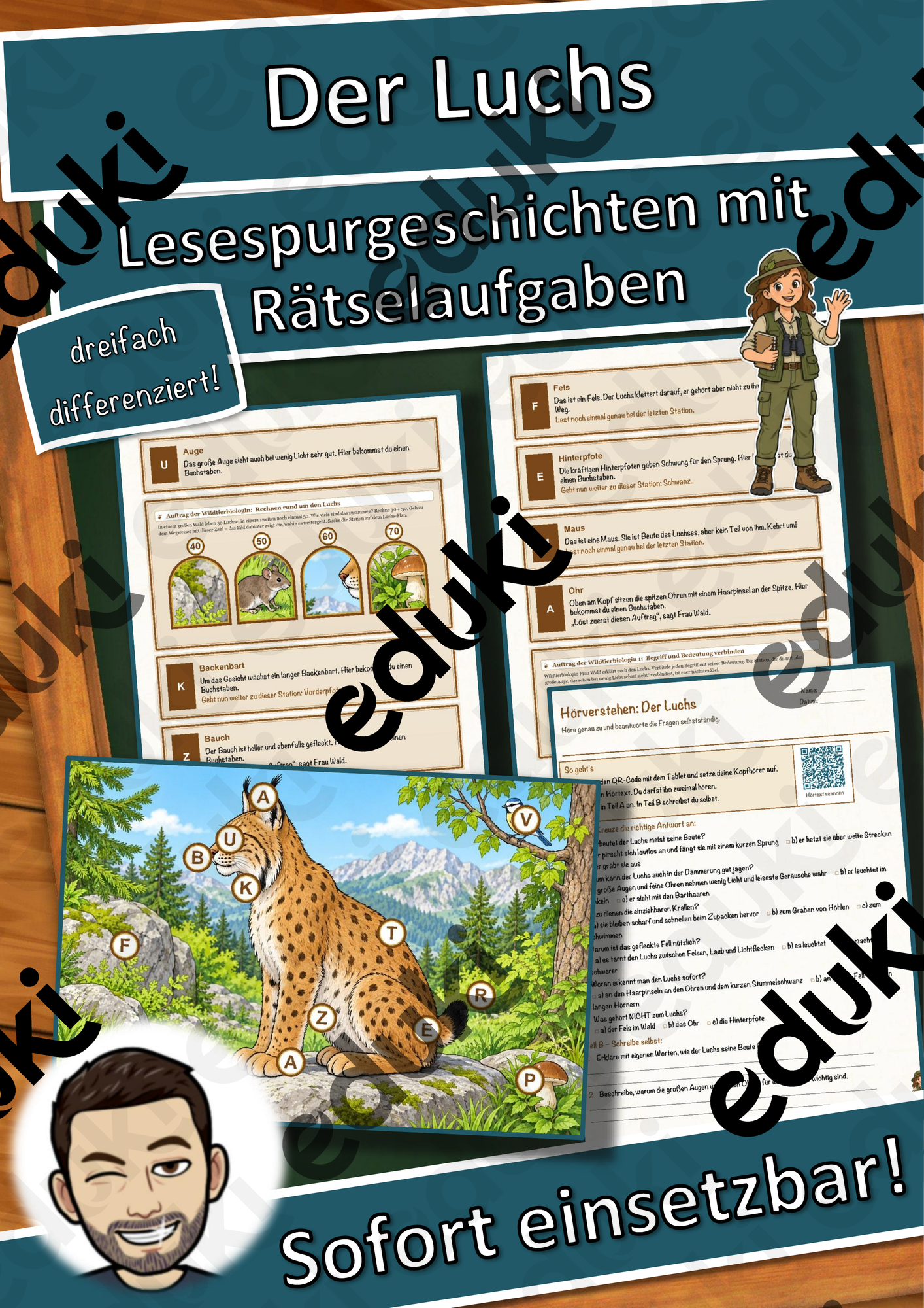 Der Luchs – Lesespurgeschichte mit Rätselaufgaben (Klasse 8)