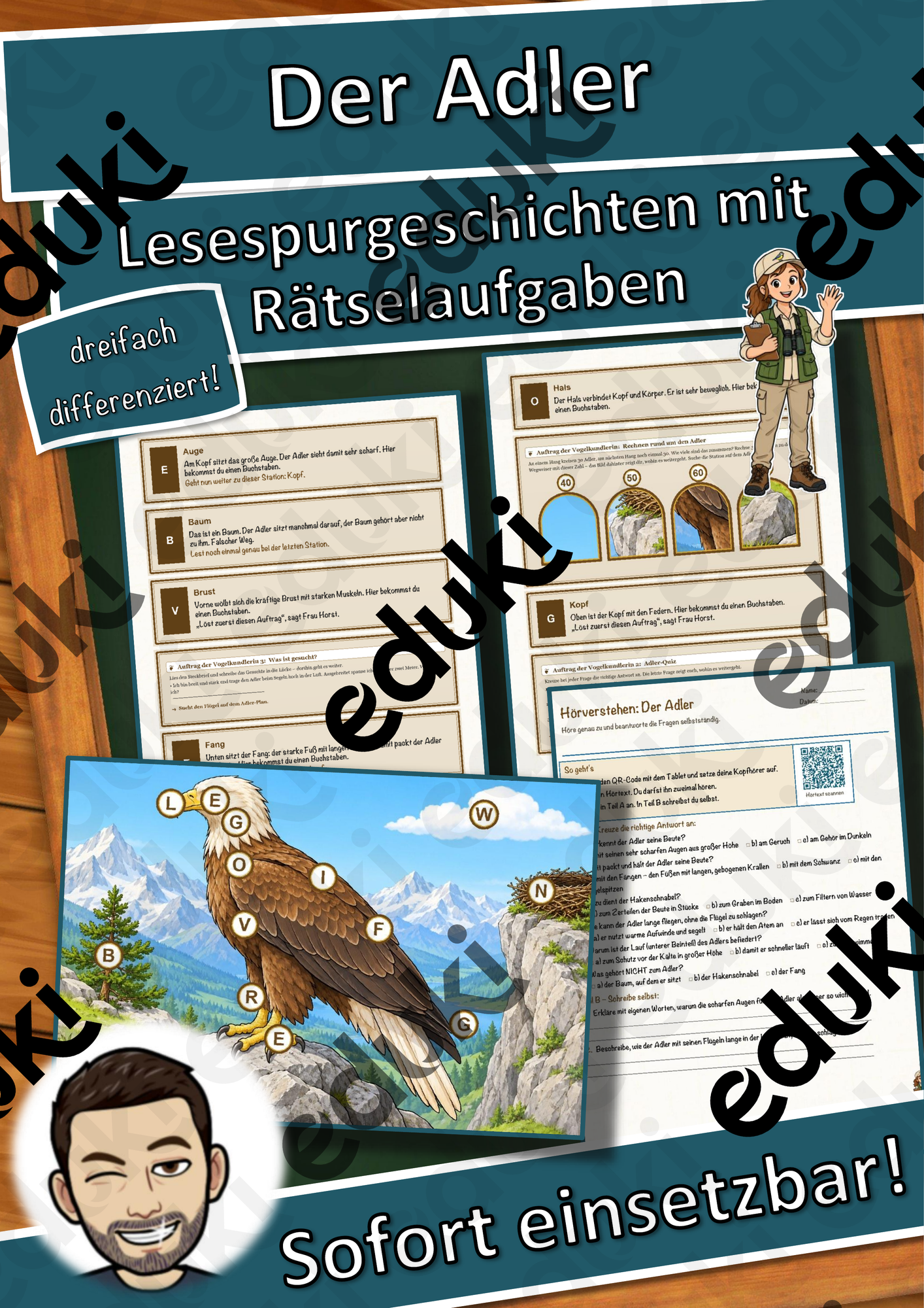 Der Adler – Lesespurgeschichte mit Rätselaufgaben (Klasse 8)