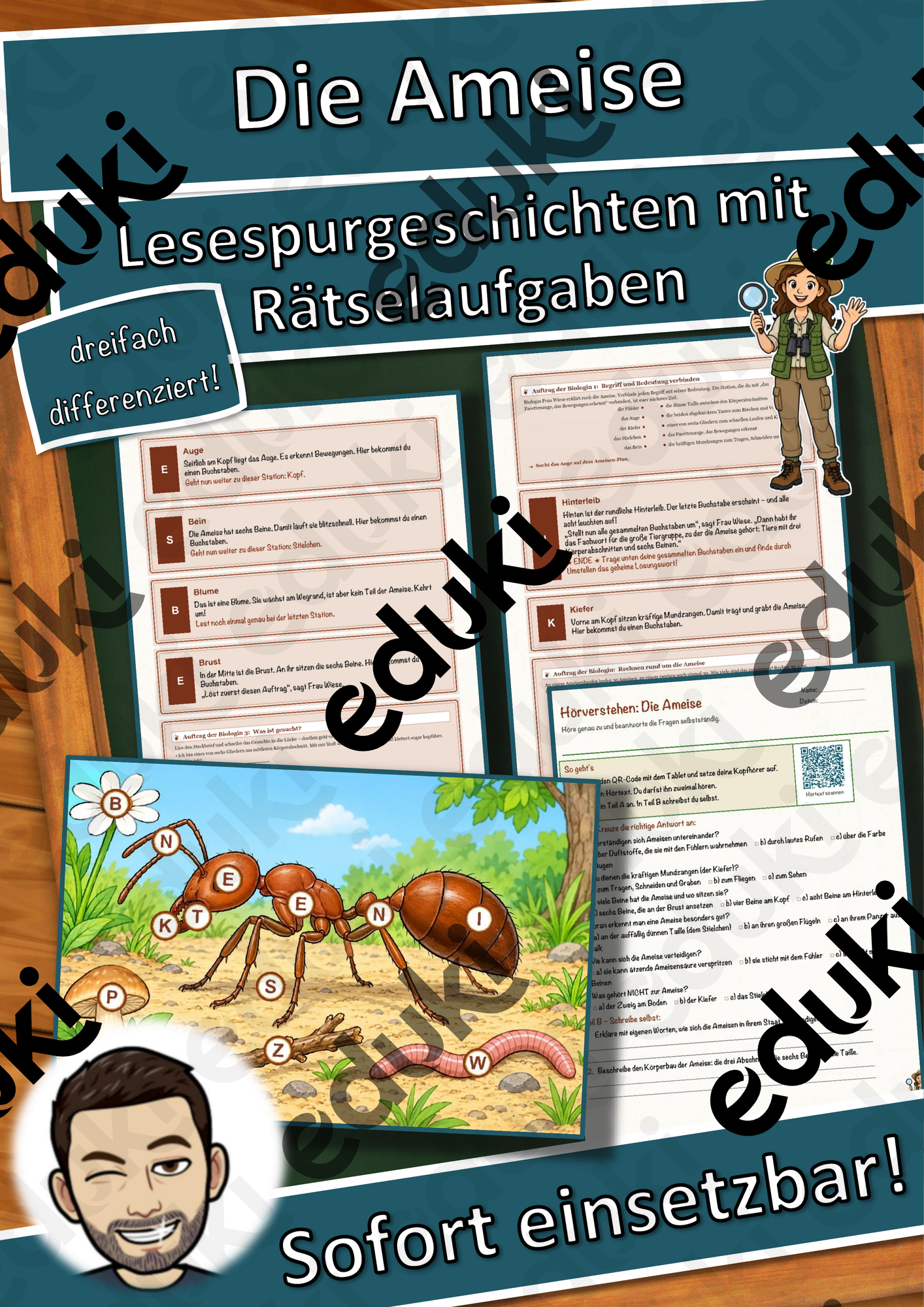 Die Ameise – Lesespurgeschichte mit Rätselaufgaben (Klasse 8)