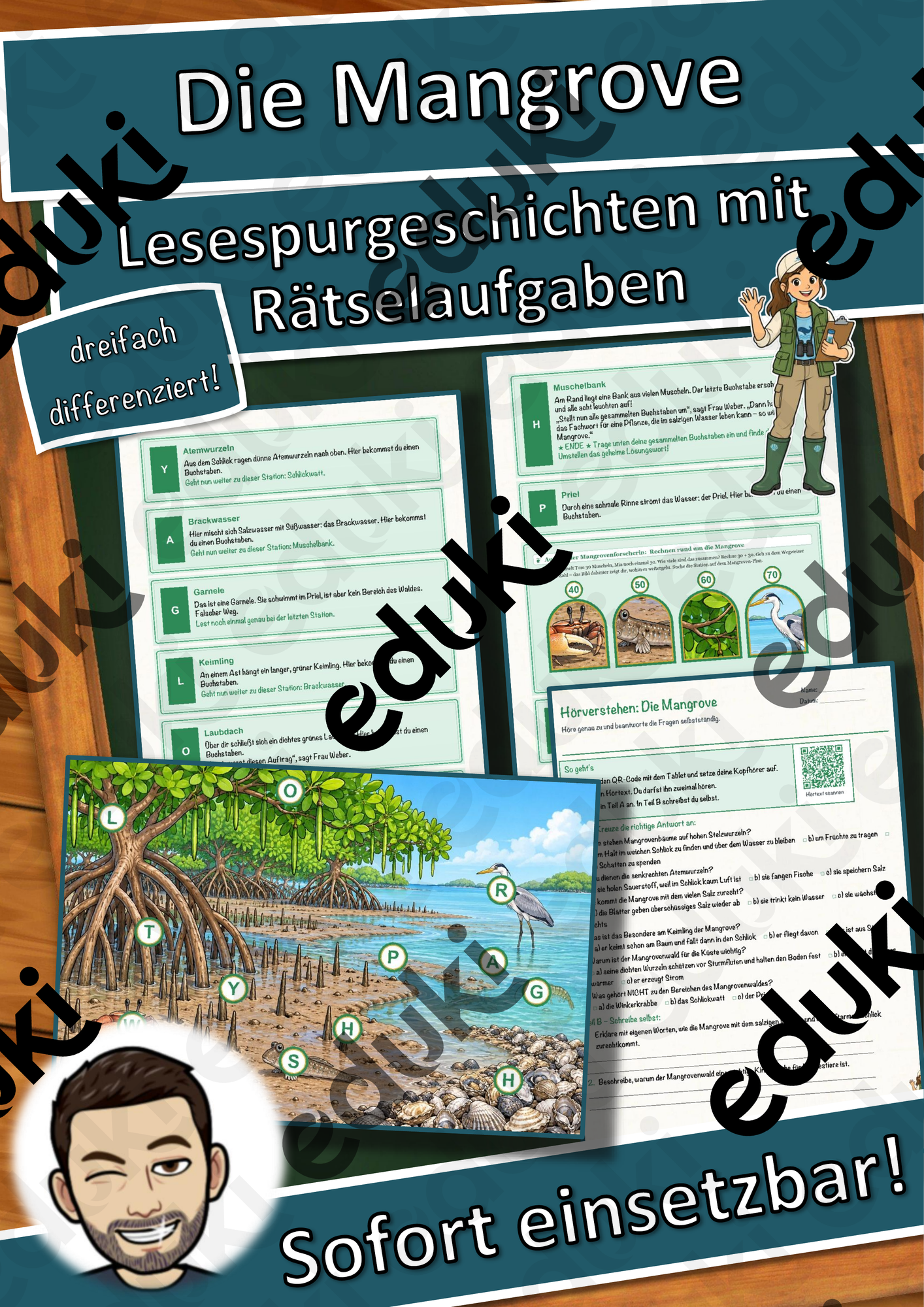 Die Mangrove – Lesespurgeschichte mit Rätselaufgaben (Klasse 8)