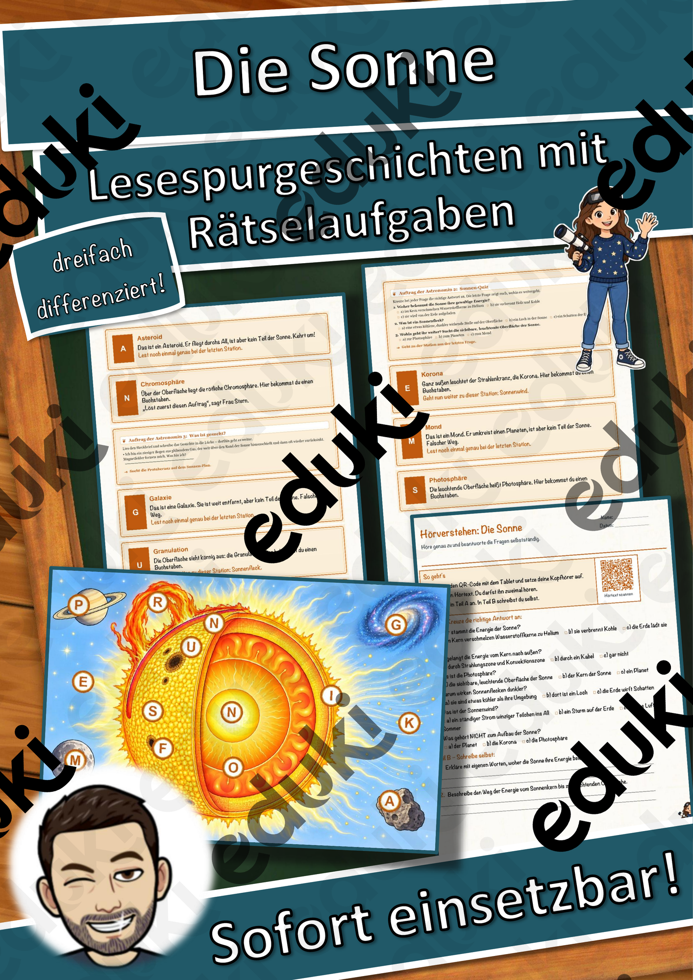 Die Sonne – Lesespurgeschichte mit Rätselaufgaben (Klasse 9)