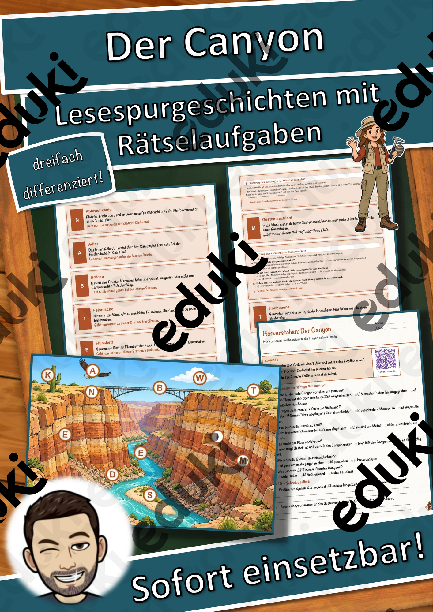 Der Canyon – Lesespurgeschichte mit Rätselaufgaben (Klasse 8)